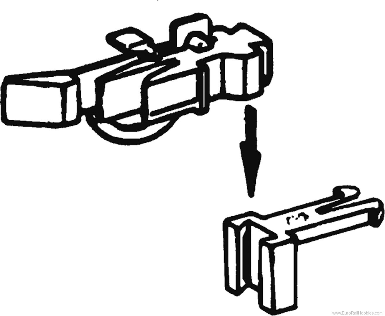 Roco 40287 H0 Delayed-Short Coupling, Adjustable in Heig