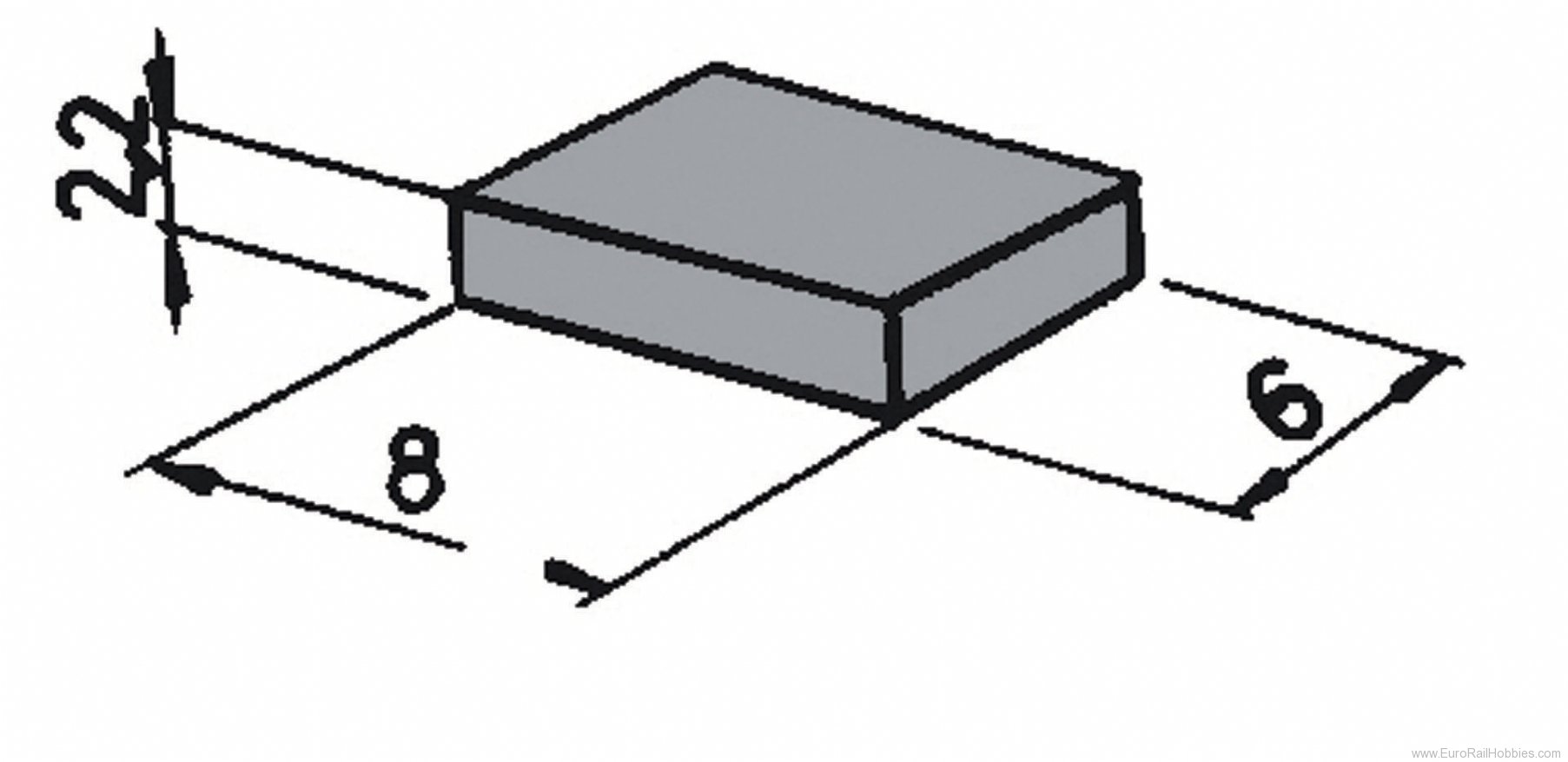 Roco 42256 H0/N Contact Magnets (6) for Reed Switches