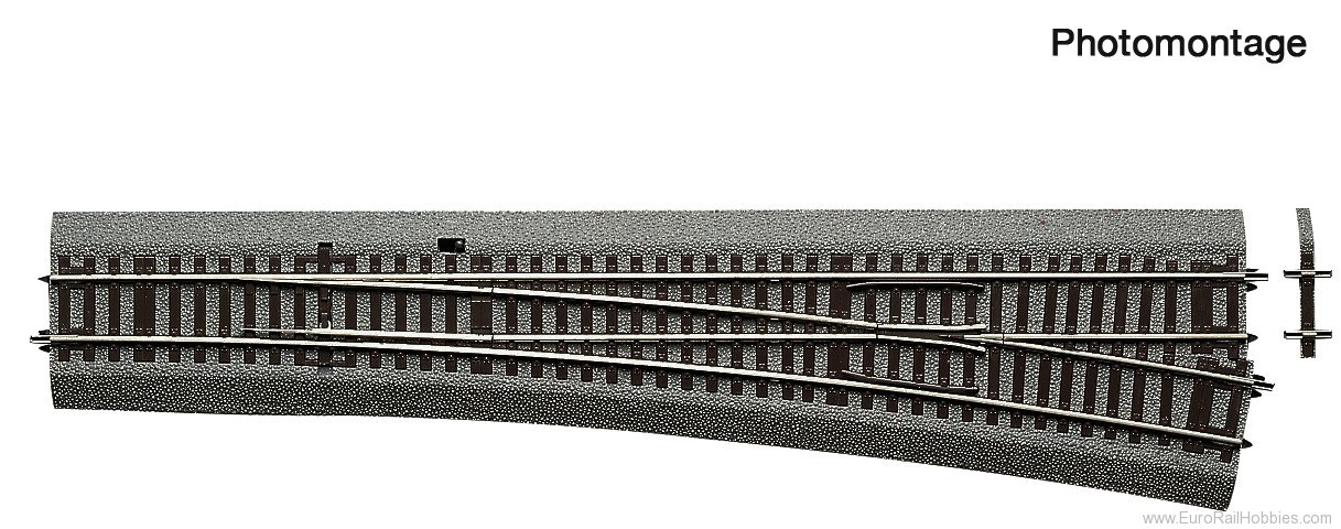 Roco 42583 Turnout Right WI 10 (RocoLine with Track Bed)