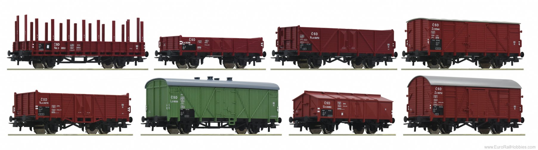 Roco 44001 CSD 8-Piece Set Freight Wagons