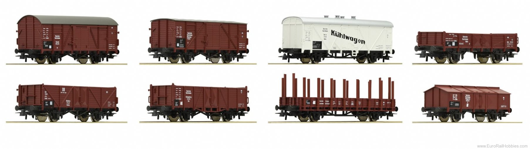 Roco 44003 8-piece set of freight cars, DRG