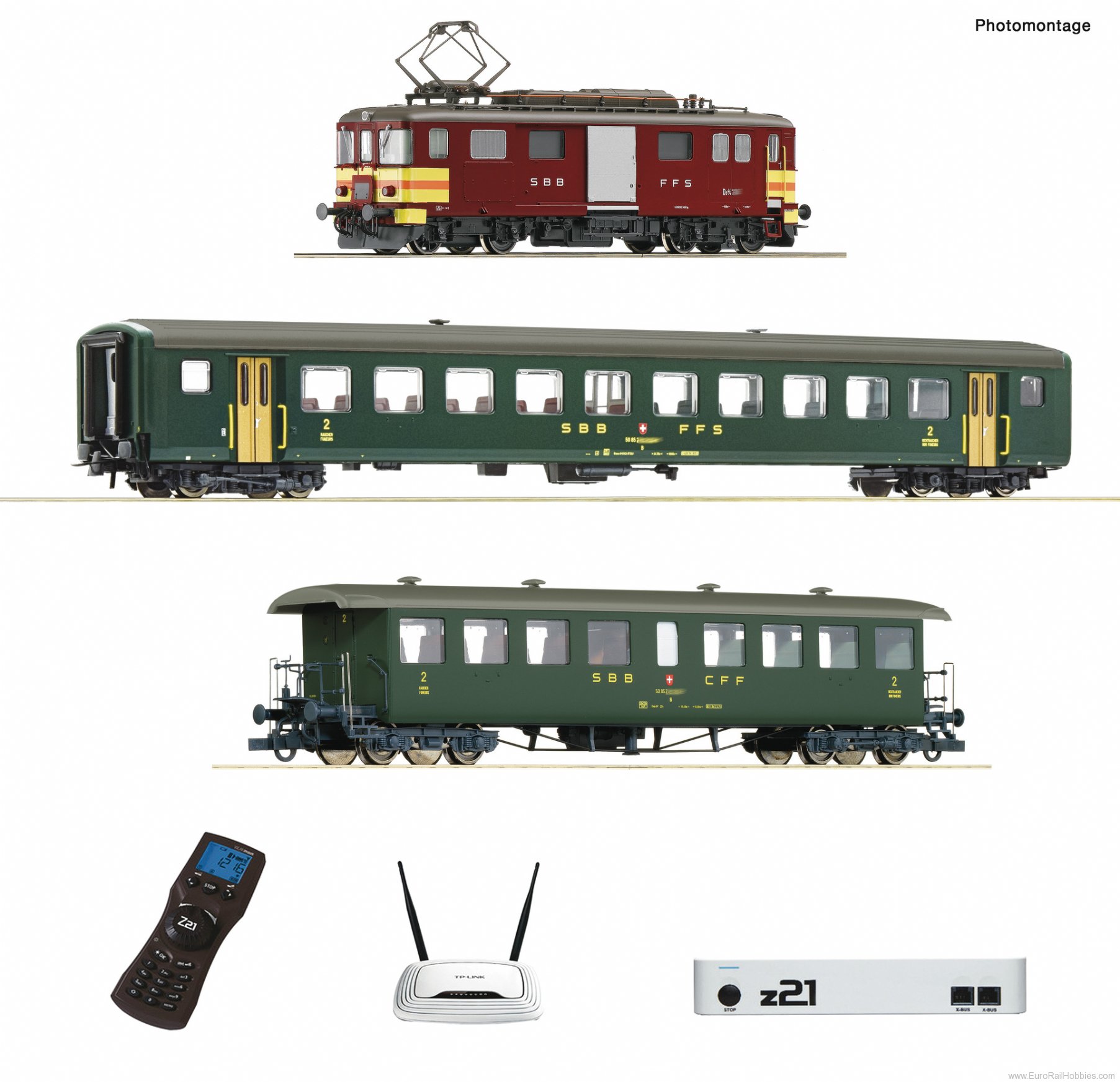 Roco 51338 SBB z21 digital set: Electric luggage railcar
