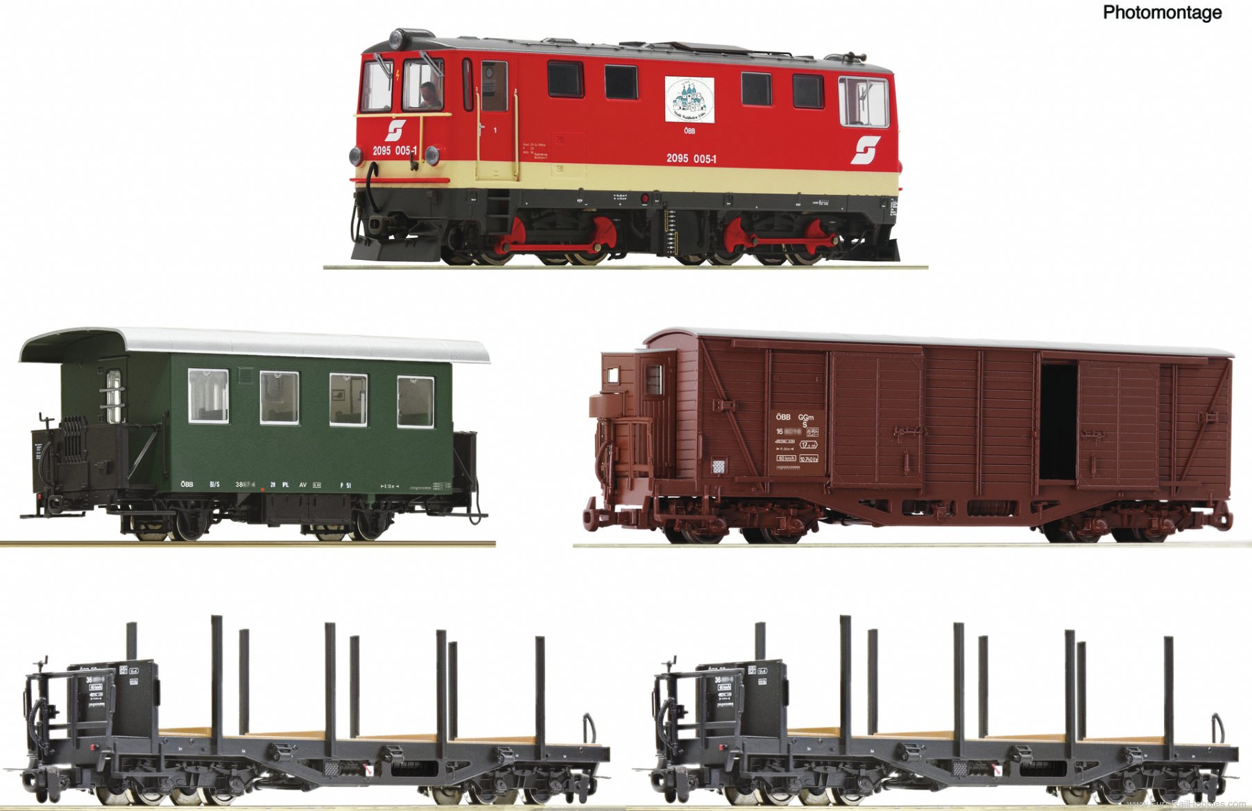 Roco 5540001 5-piece trainset: Diesel locomotive 2095 005-