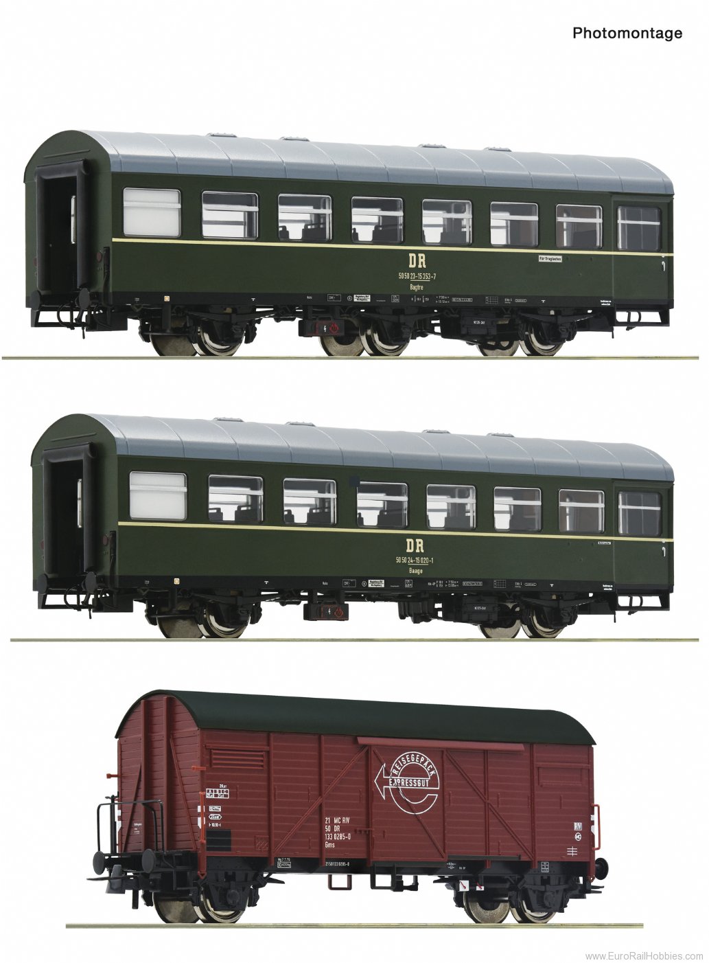 Roco 6200010 3 piece set 2: Passenger train, DR