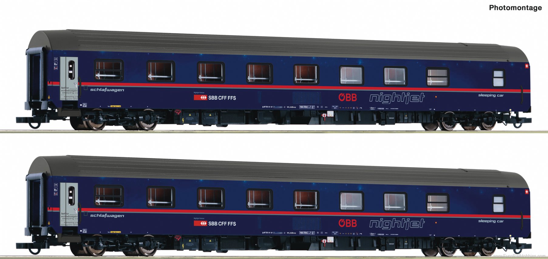 Roco 6200021 2-piece set: Sleeper Nightjet, ÃBB/SBB (Fa