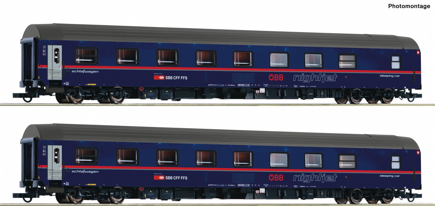 Roco 6200021 2-piece set: Sleeper Nightjet, ÃBB/SBB