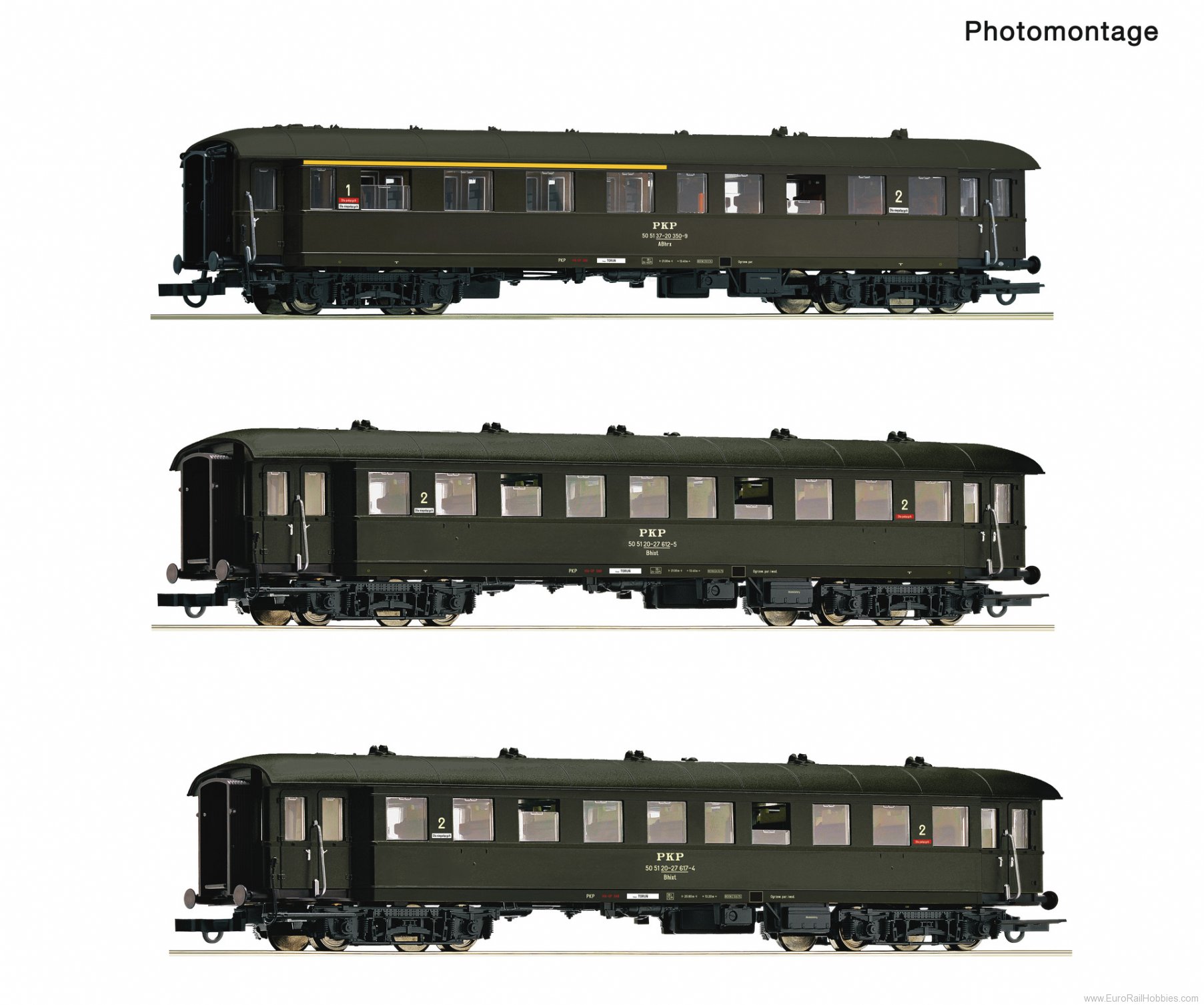 Roco 6200058 3 piece set: Passenger coaches, PKP