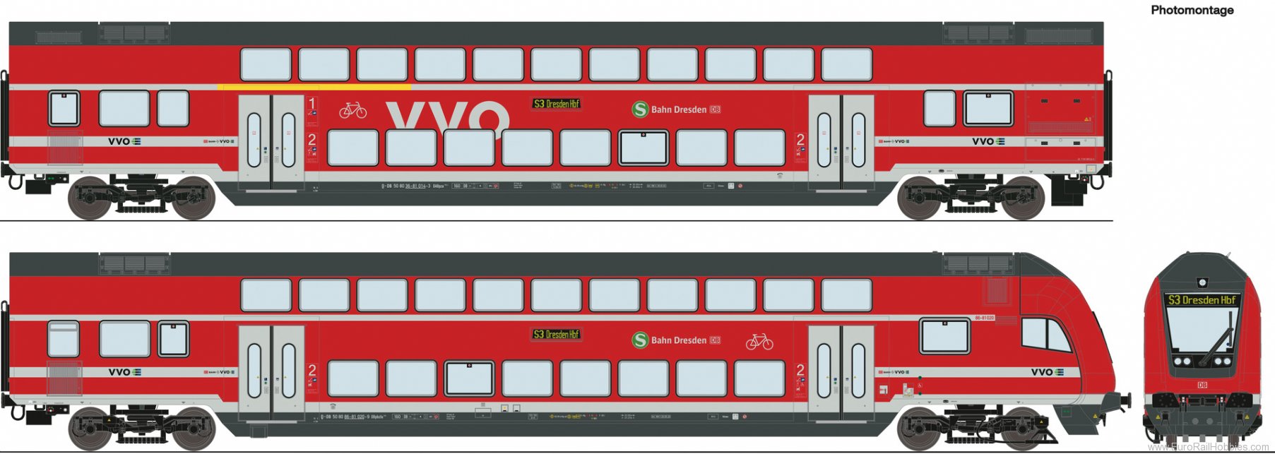 Roco 6200066 2 piece set: Double-deck coaches, DB AG (DCC)