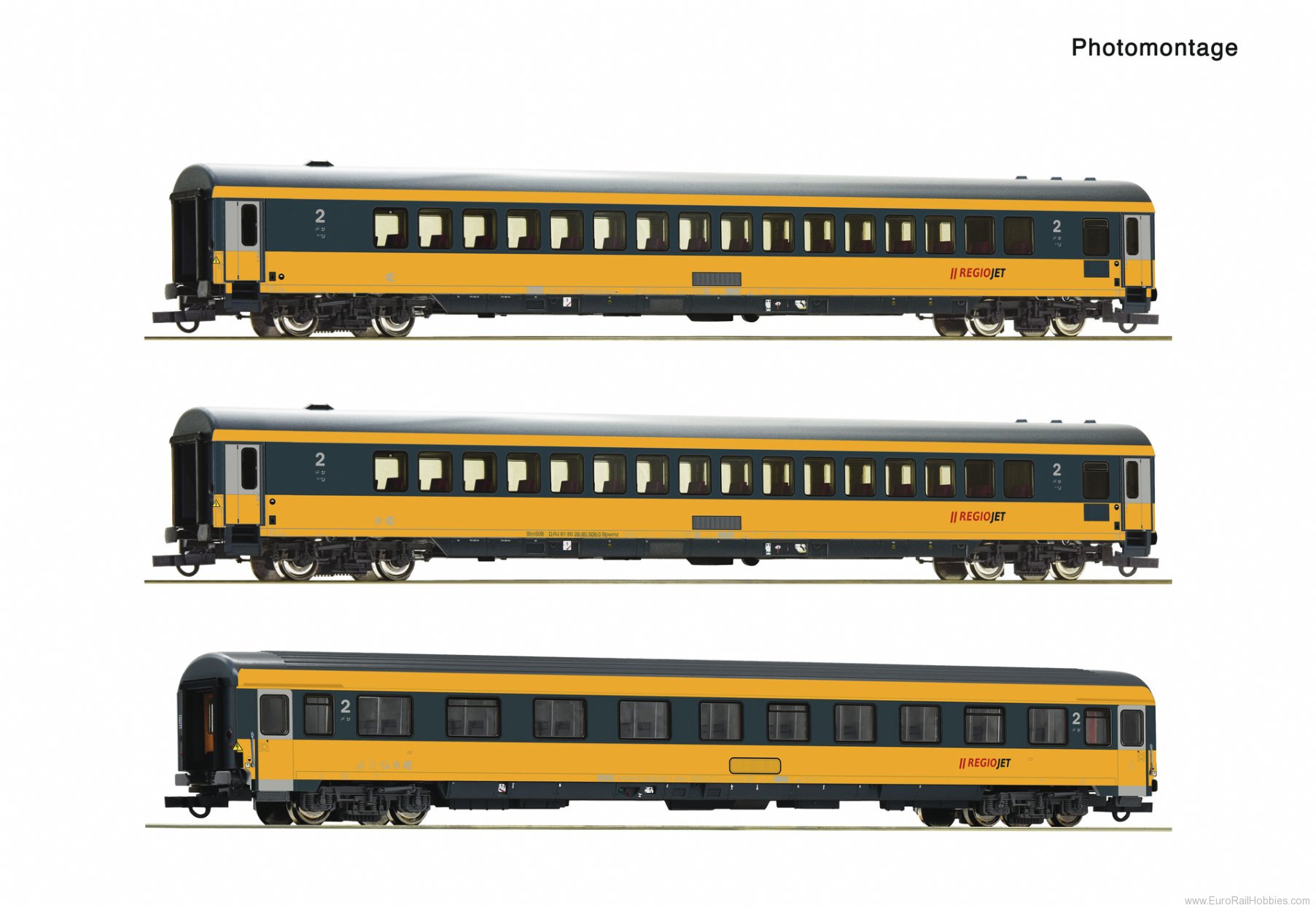 Roco 6200082 Roco Regiojet 3-Piece Passenger Coach Set