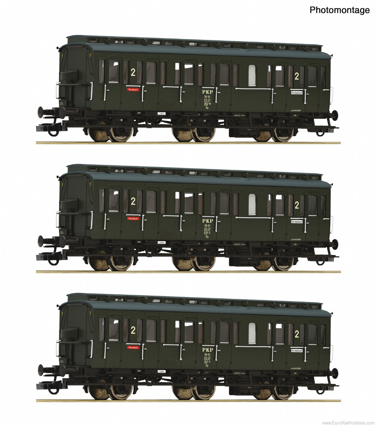 Roco 6200100 Roco PKP 3 Piece Compartment Coach Set