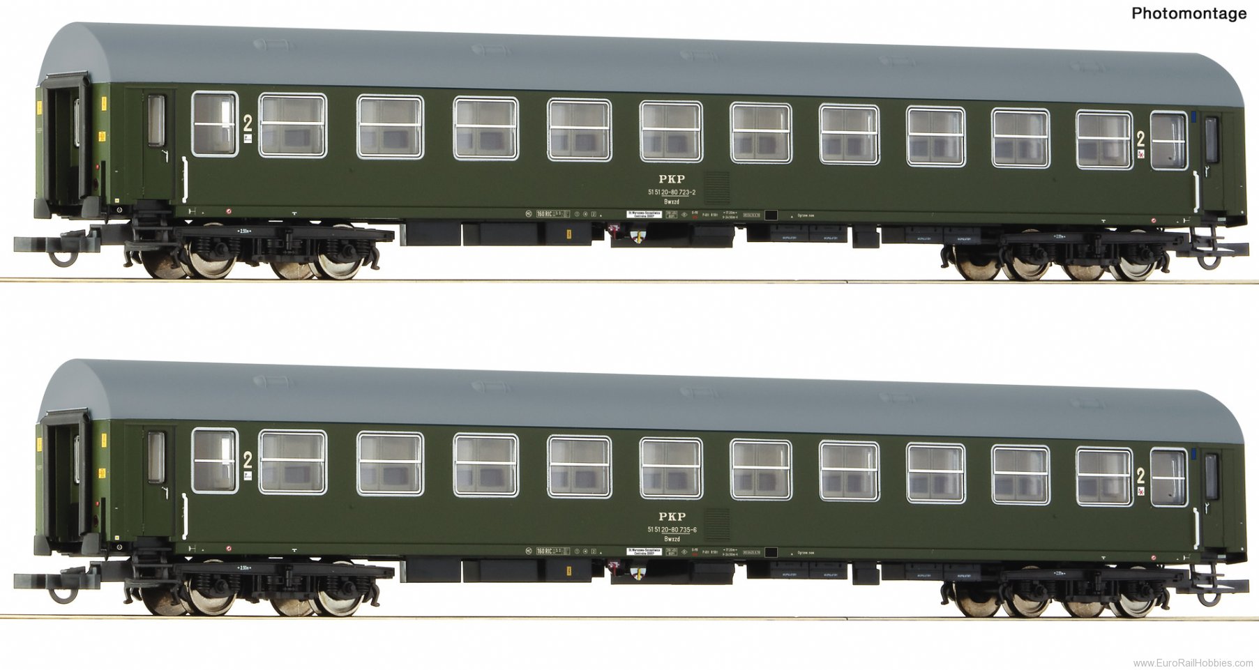 Roco 6200102 PKP 2-Piece Set: Passenger Coaches 