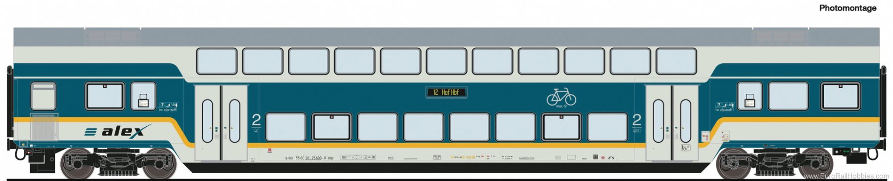 Roco 6200104 2nd class double-deck coach, alex