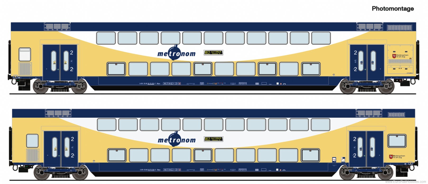 Roco 6200106 2-piece set: Double-deck coaches, metronom