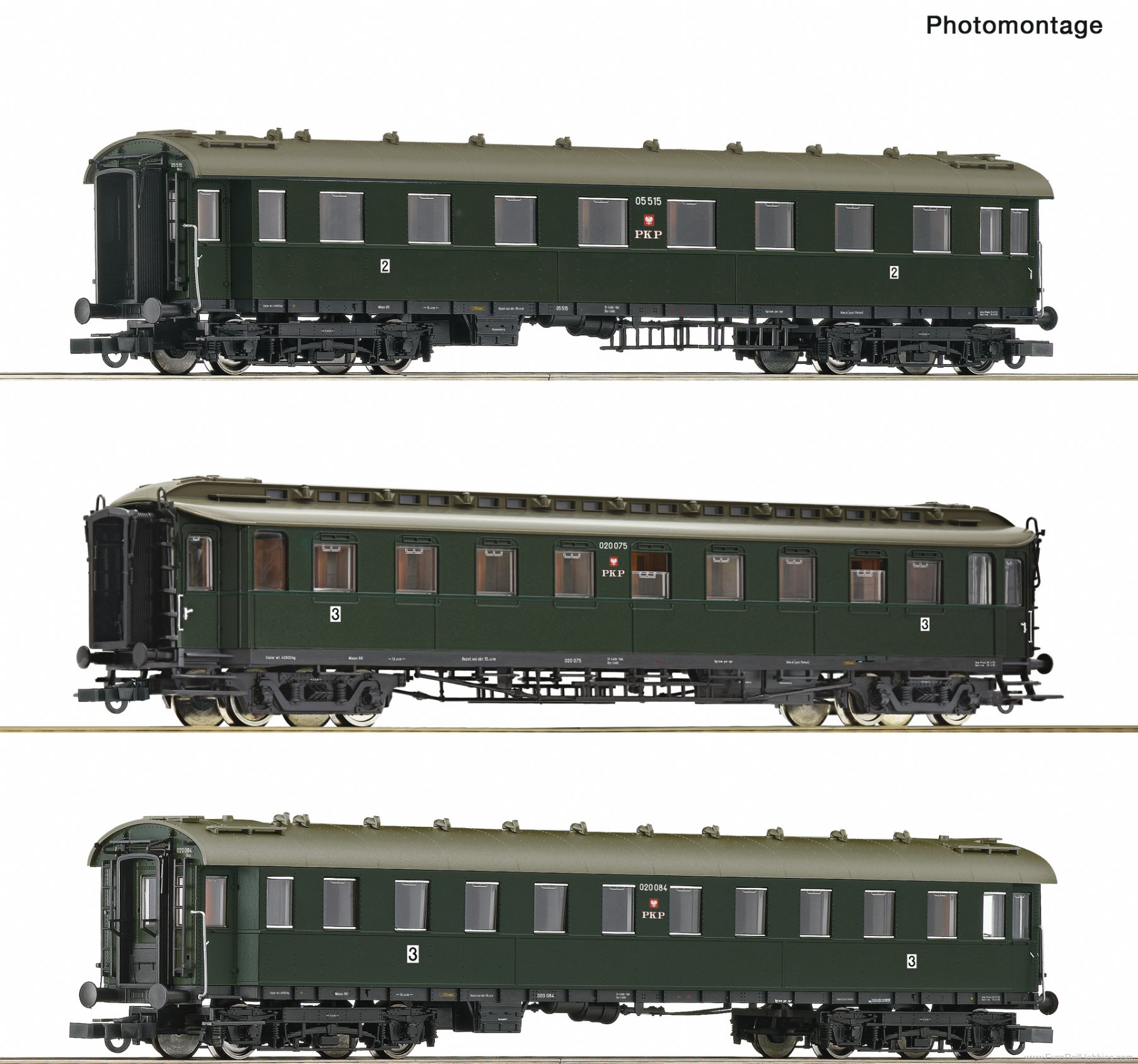 Roco 6200112 Roco PKP 3 piece set: Express Train Coaches