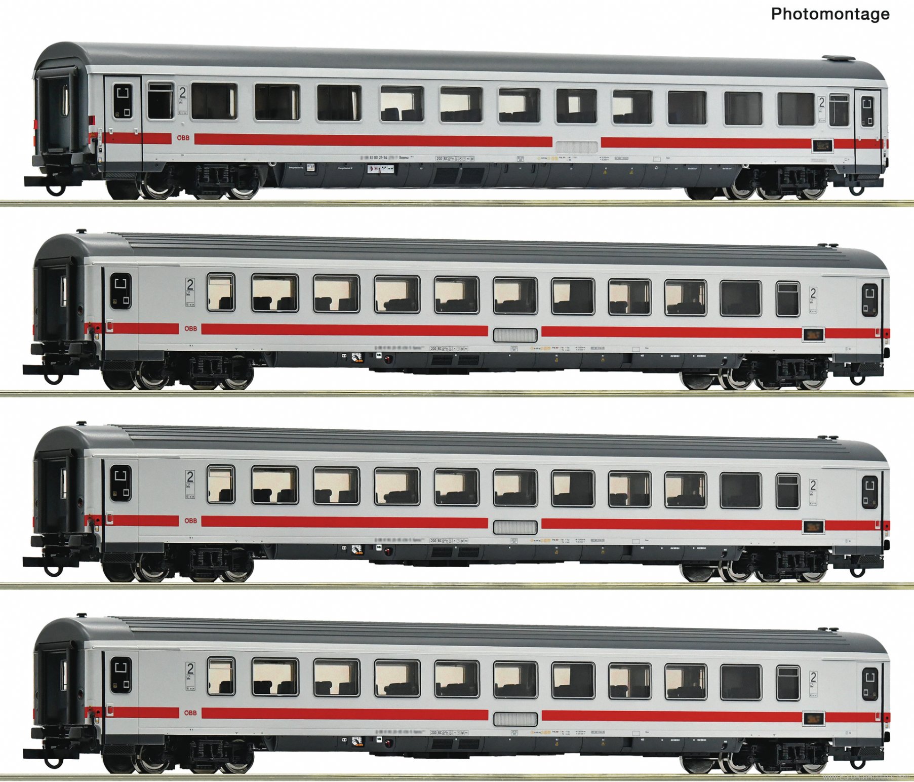 Roco 6200187 Roco OBB 4 piece set: Express Train Coaches