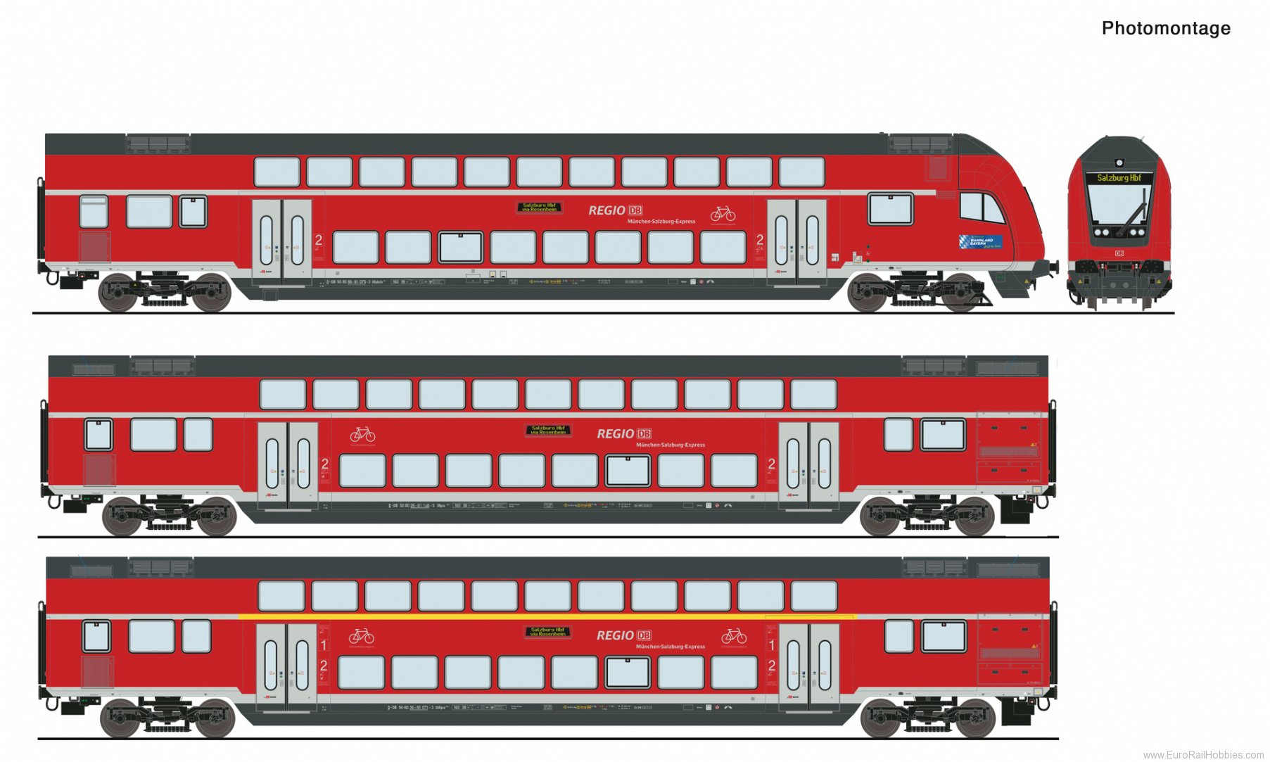 Roco 6210144 Roco DB AG 3 piece set: Bi-Level Coaches