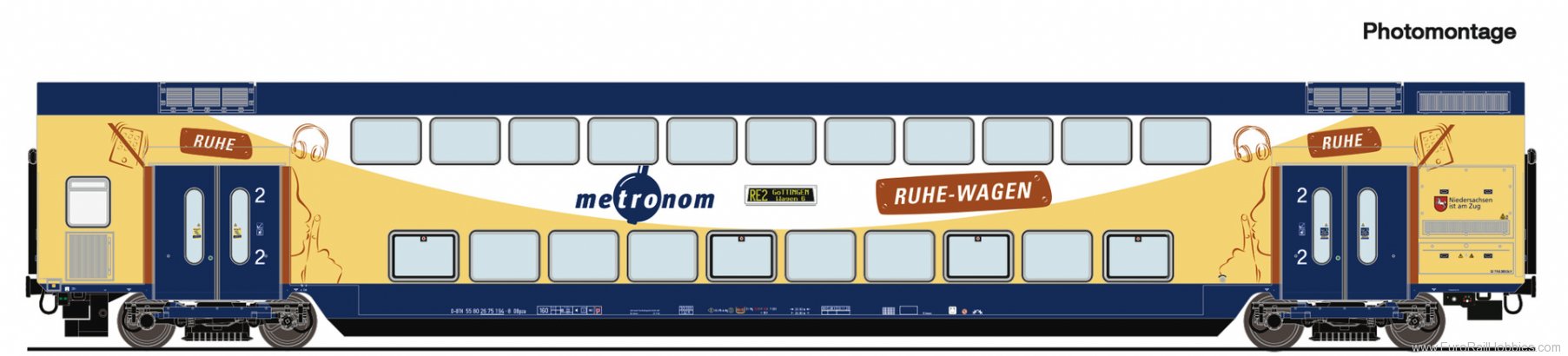 Roco 6220107 2nd class double-deck coach, metronom (Markli