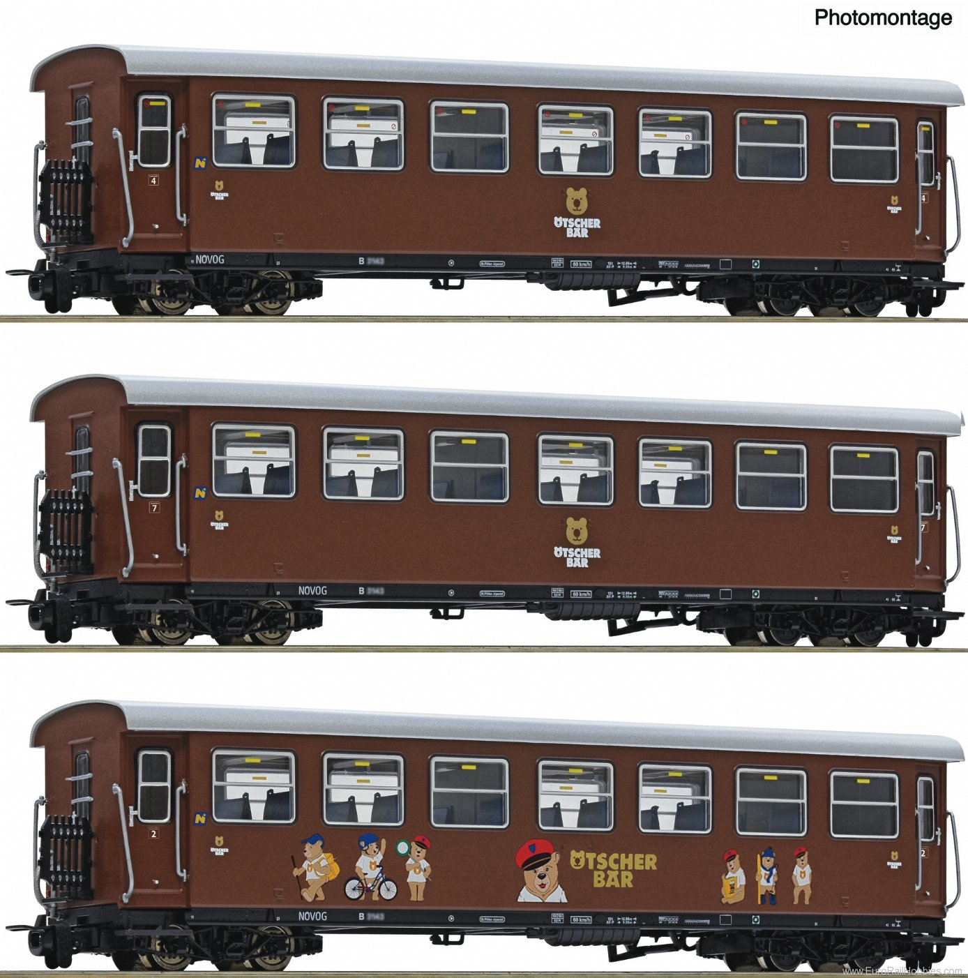 Roco 6240002 3 piece set: ÃtscherbÃ¤r passenger train