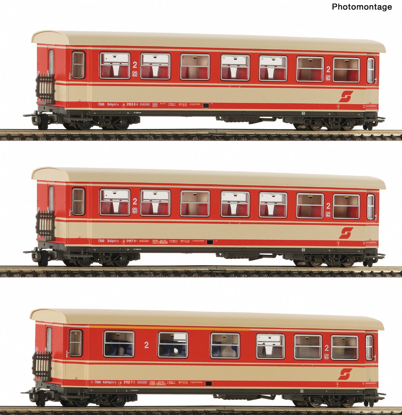 Roco 6240004 Roco OBB 3 piece set: Passenger Coaches