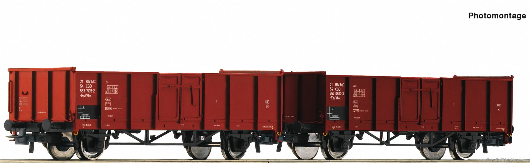 Roco 6600002 2-piece set: Open goods wagons, CSD