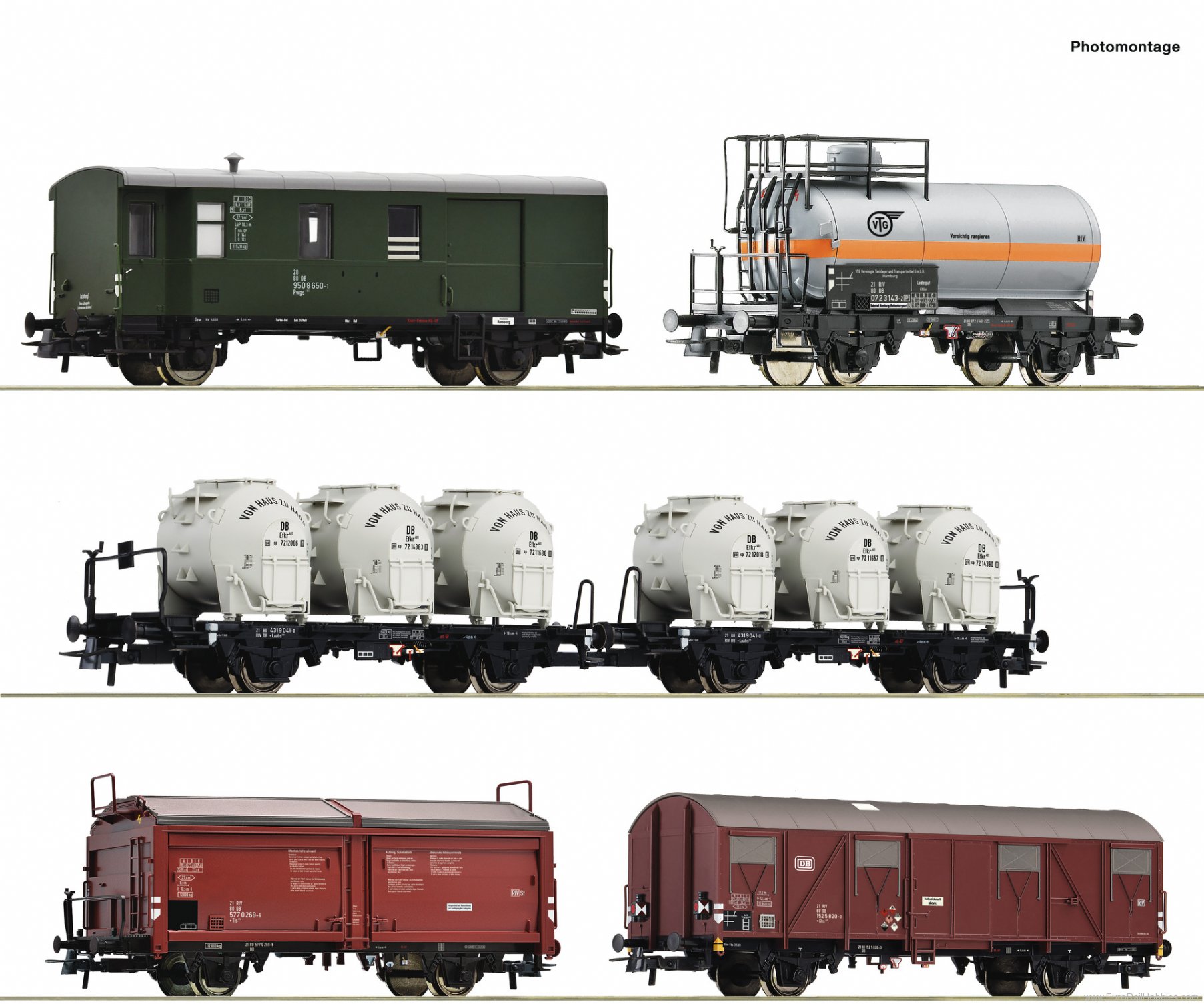 Roco 6600018 6-piece set: Goods train, DB