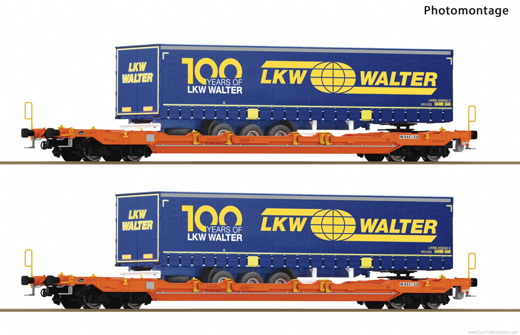 Roco 6600064 WASCOSA 2-piece set: Pocket wagon T5 