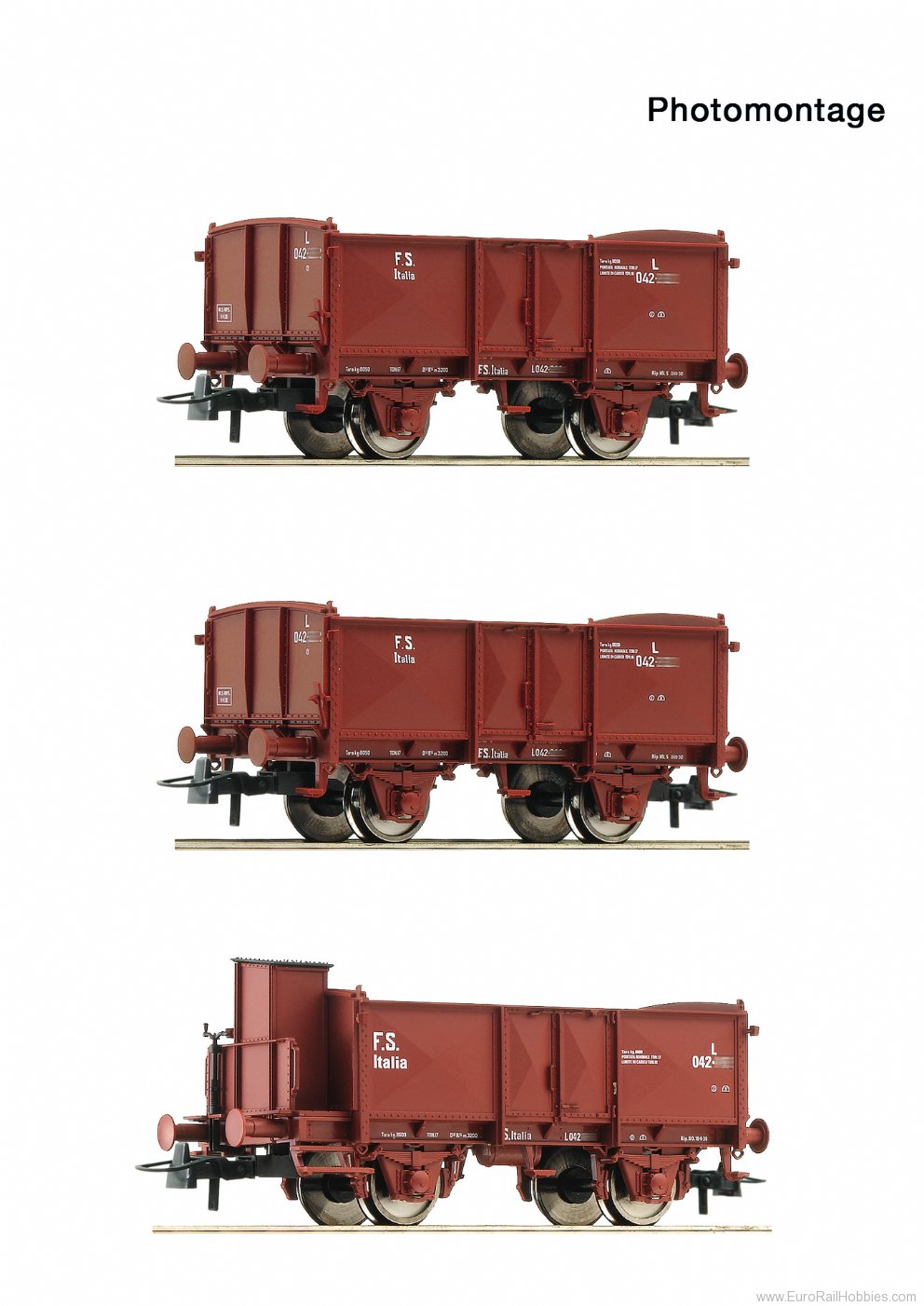 Roco 6600088 Roco FS 3-piece set: Open goods Wagons