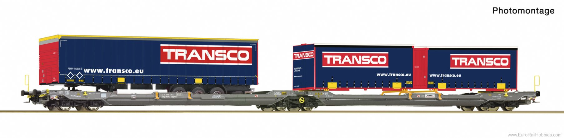 Roco 6600113 Roco HUPAC Articulated double-pocket Wagon T3