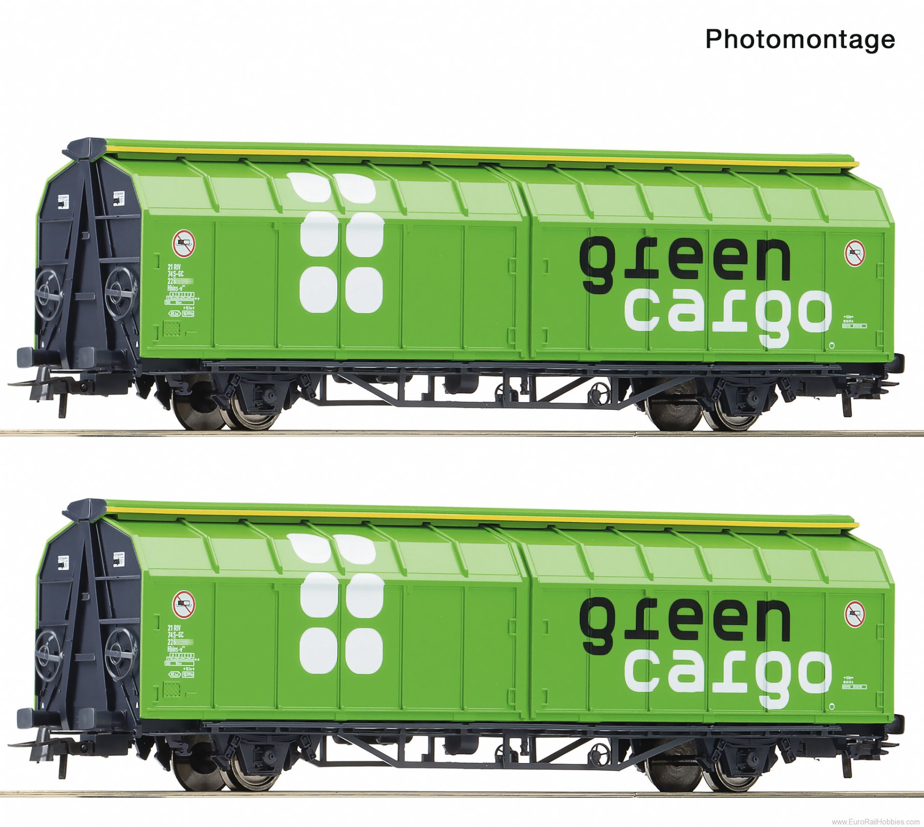 Roco 6600114 Roco GREEN CARGO 2-piece set: Sliding Wall Wa