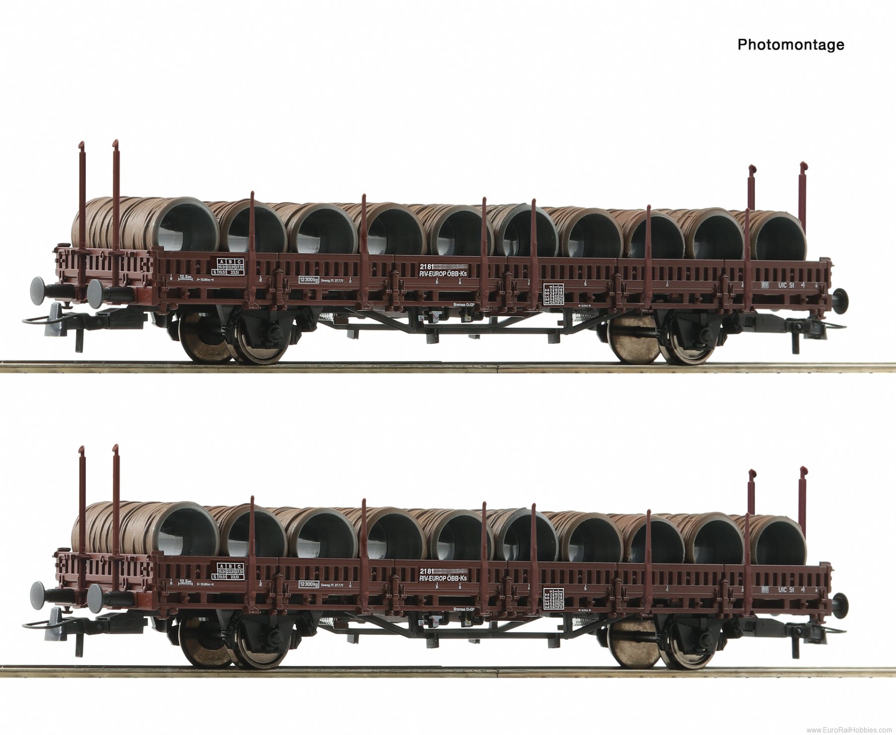 Roco 6600120 Roco OBB 2-piece set: Swivel-type stake Wagon