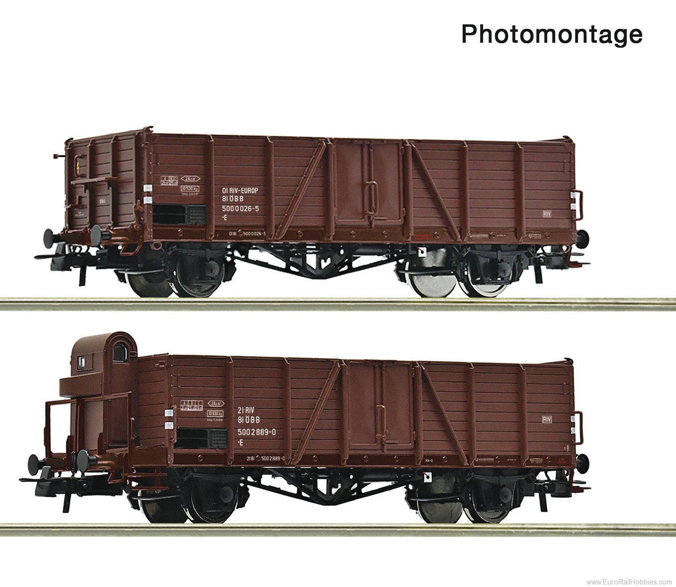 Roco 6600123 Roco OBB  2 piece set: Open goods Wagons