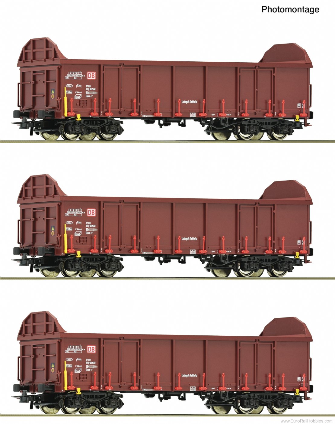 Roco 6600131 Roco DB AG 3 piece set: Open goods Wagons