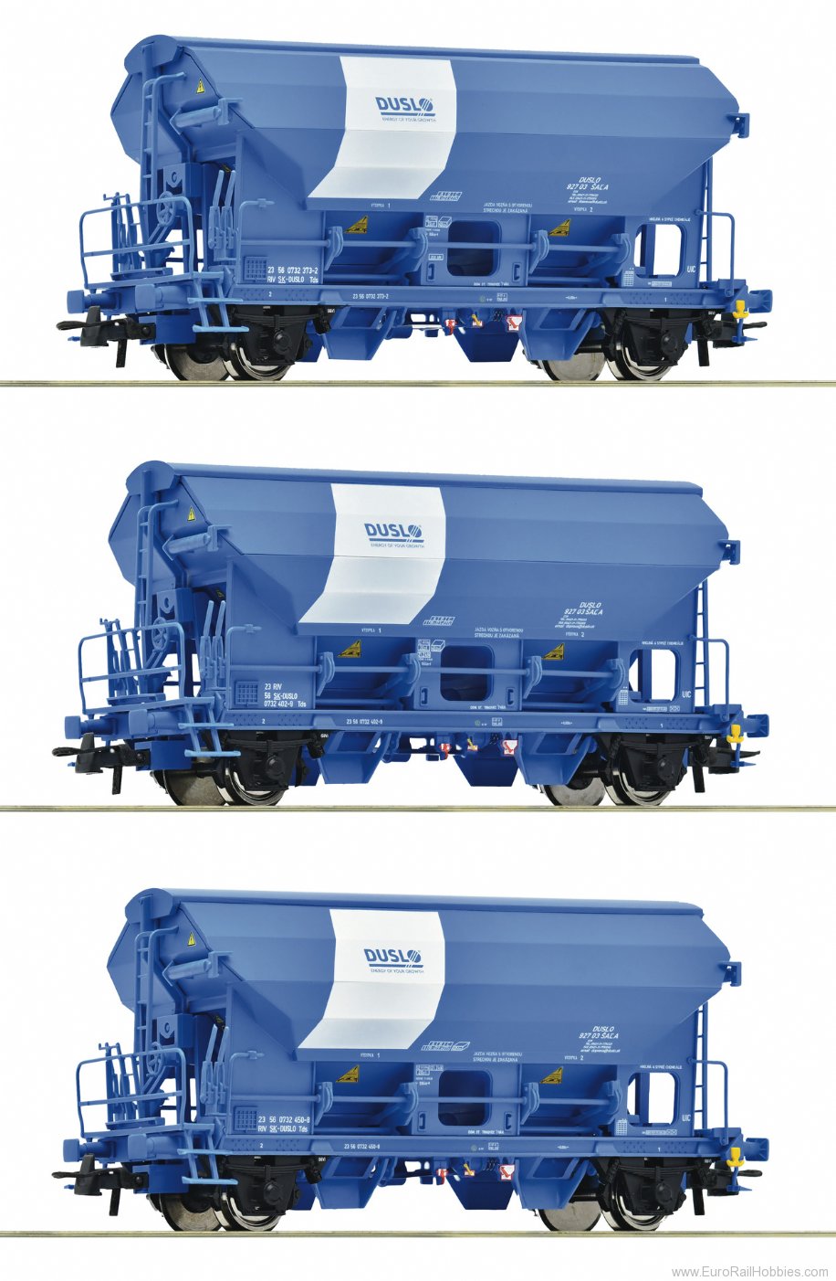 Roco 6600134 Roco 3 piece set: Swivel roof Wagons, Duslo 