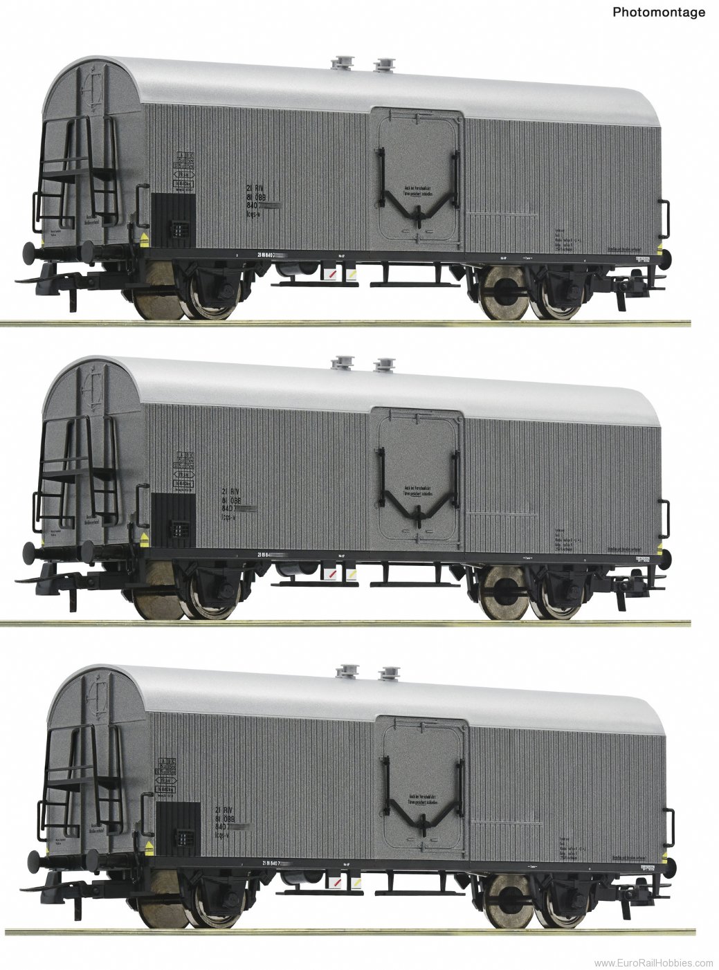 Roco 6600140 Roco OBB 3 piece set: Refrigerator Wagons