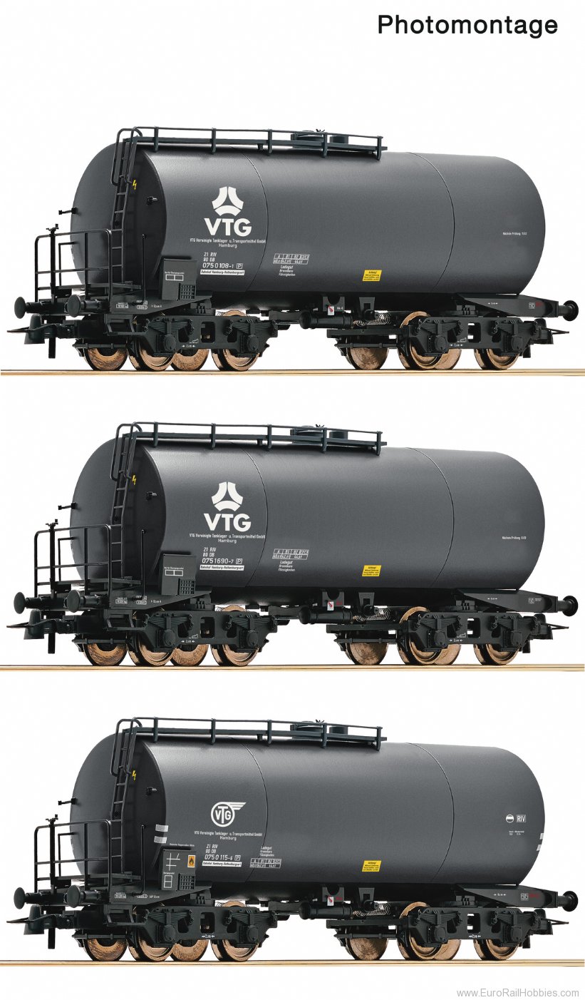 Roco 6600162 Roco VTG/DB 3 piece set: Tank Wagons