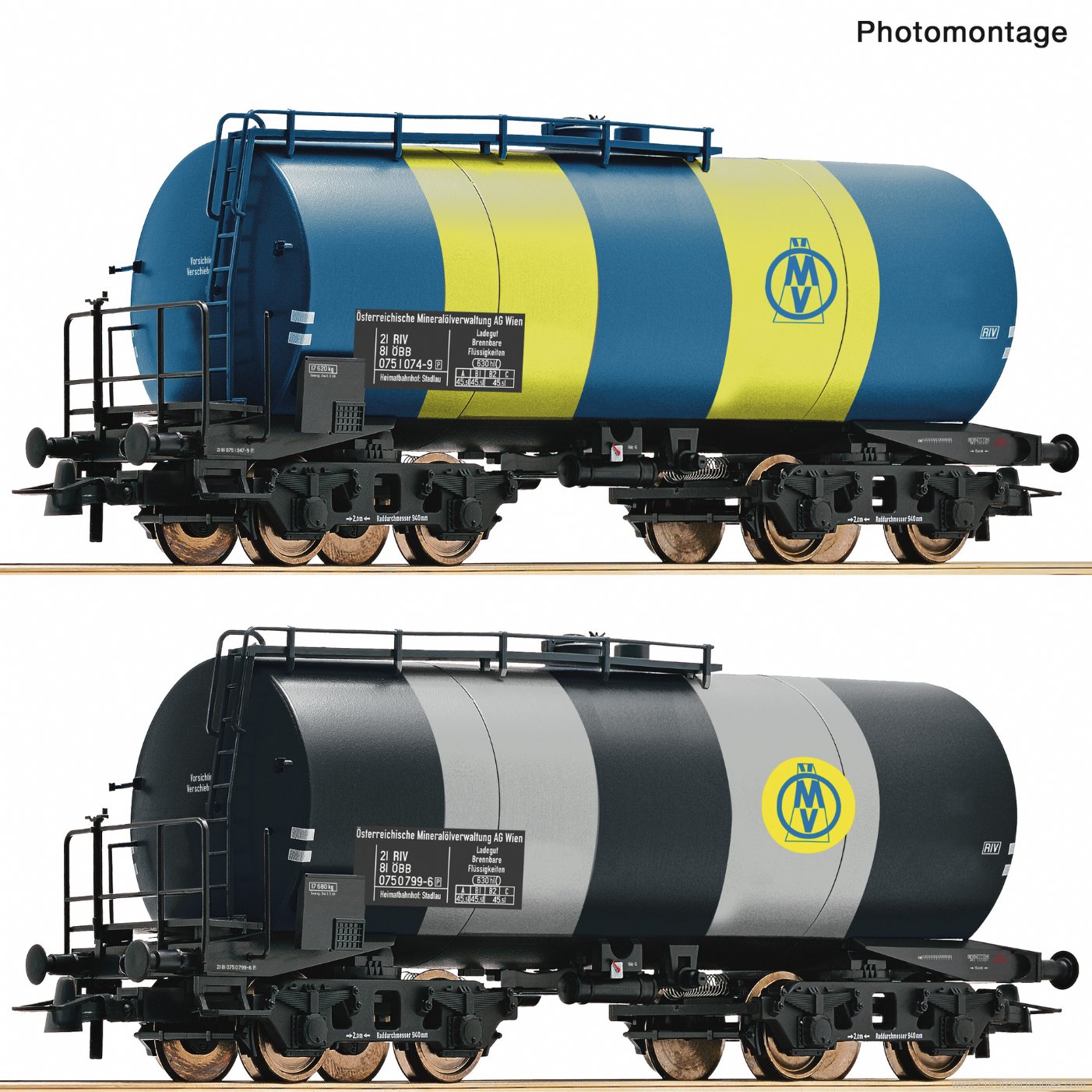 Roco 6600163 Roco OMV/OBB 2 piece set: Tank Wagons