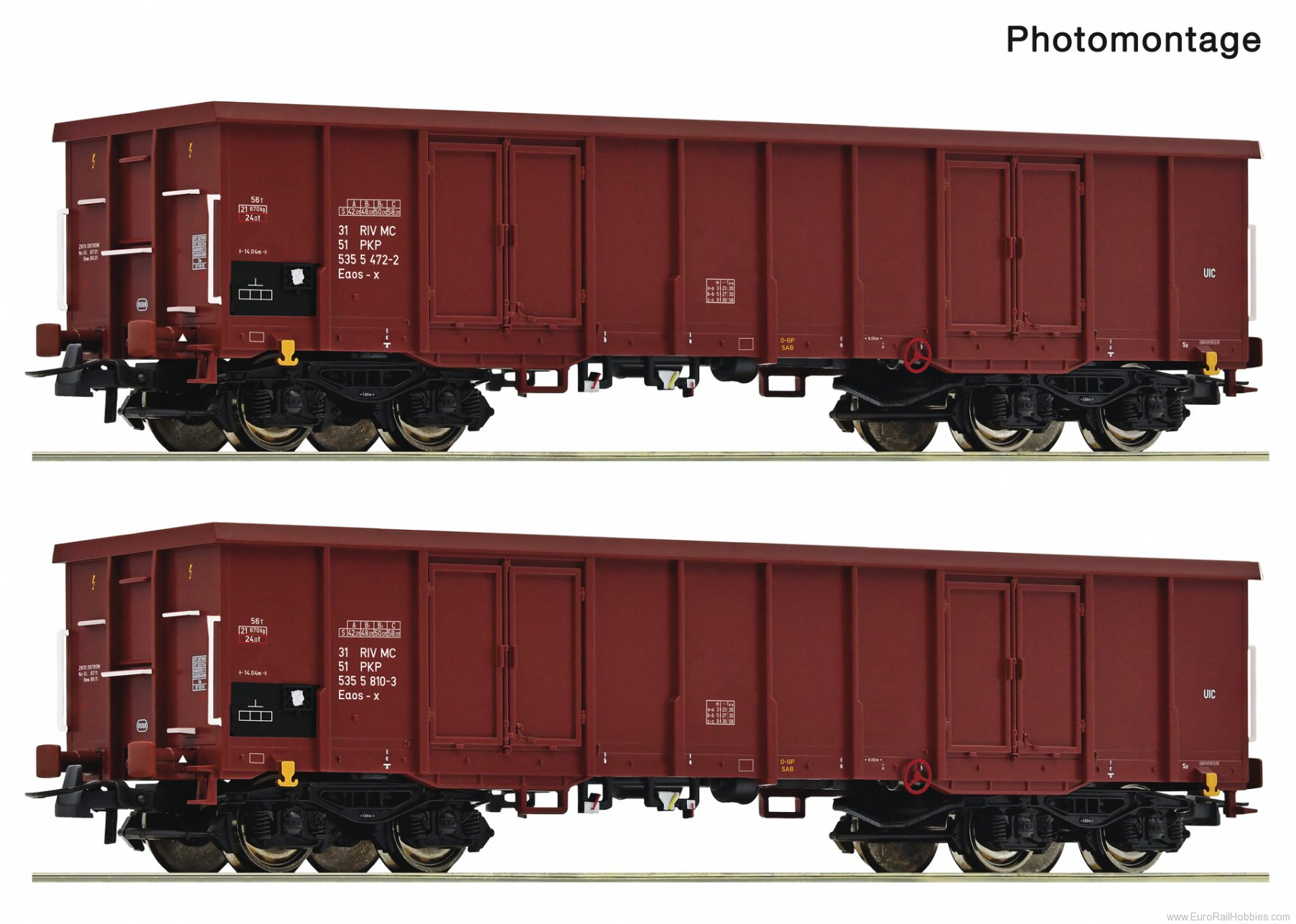 Roco 6600171 Roco PKP 2 piece set: Open goods Wagons