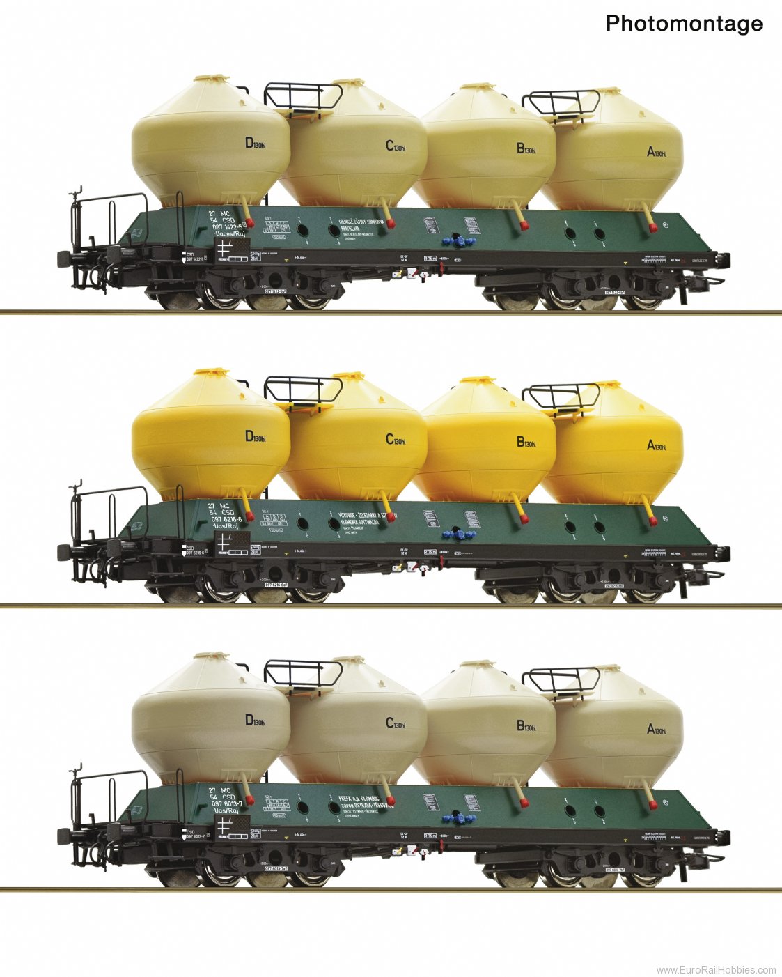 Roco 6600177 Roco CSD 3 piece set: Silo Wagons