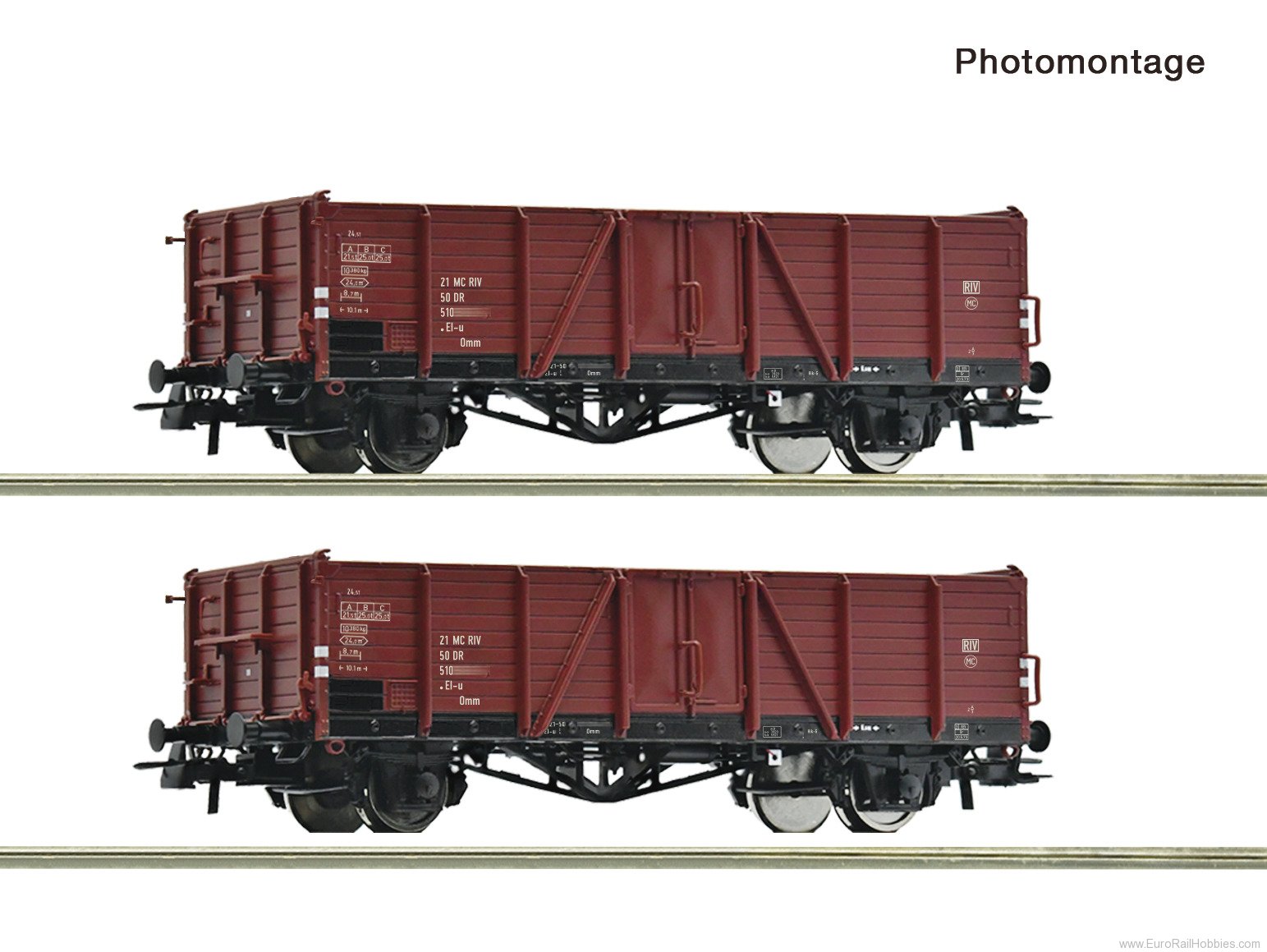 Roco 6600194 Roco DR 2 piece set: Open goods Wagons