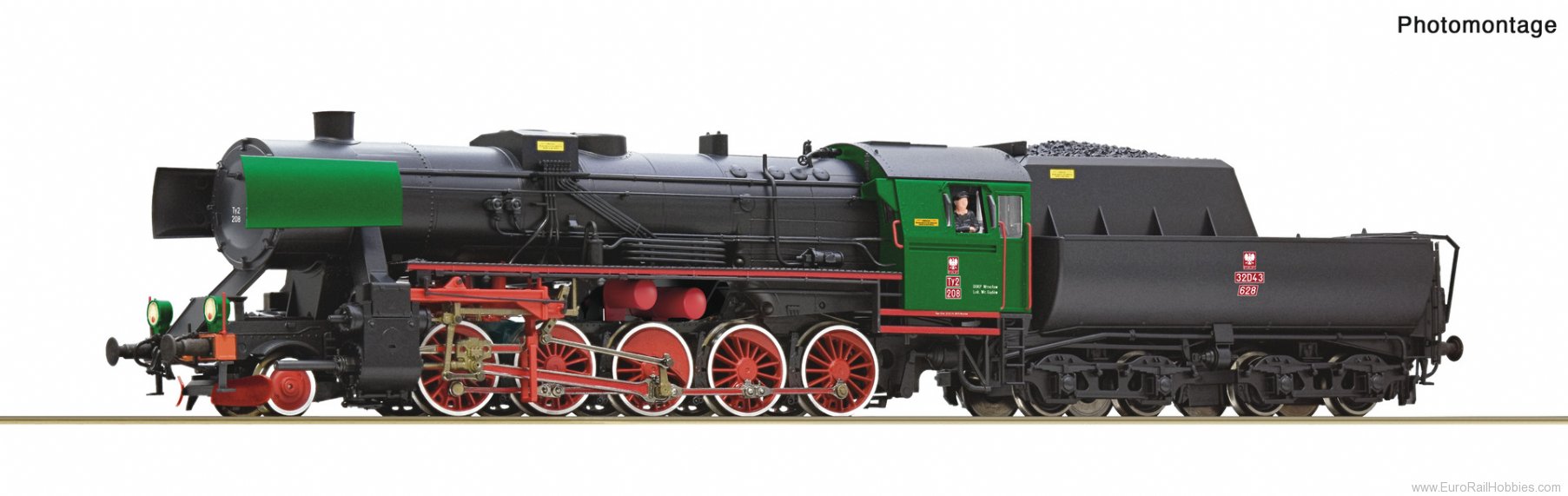 Roco 70112 Roco PKP Ty2 Steam locomotive DCC w/Sound