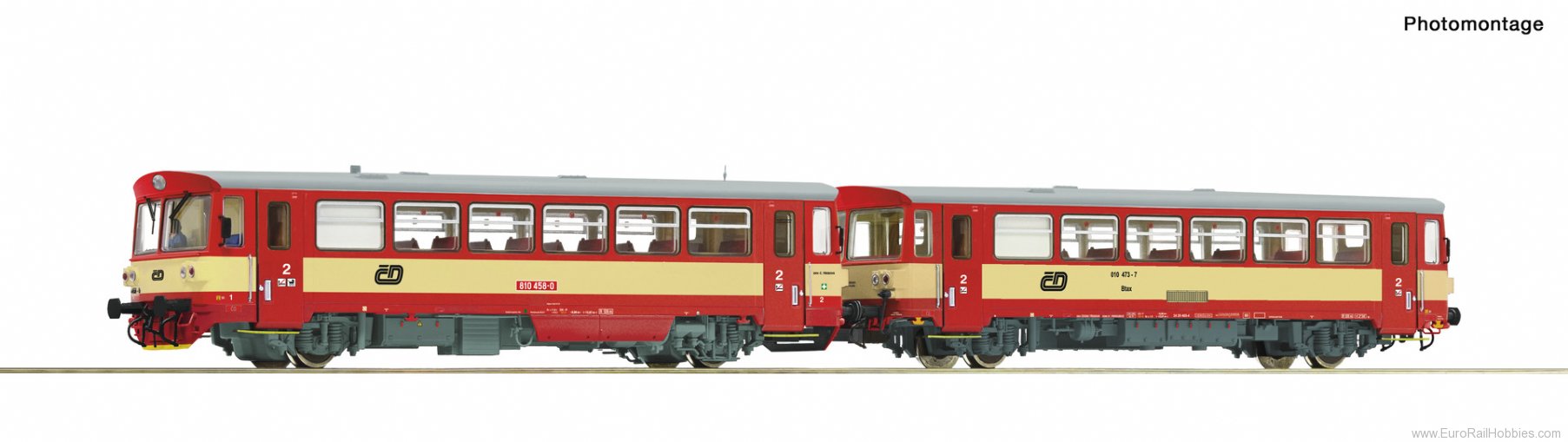 Roco 70376 Diesel railcar 810 458-0 with trailer, CD (DC
