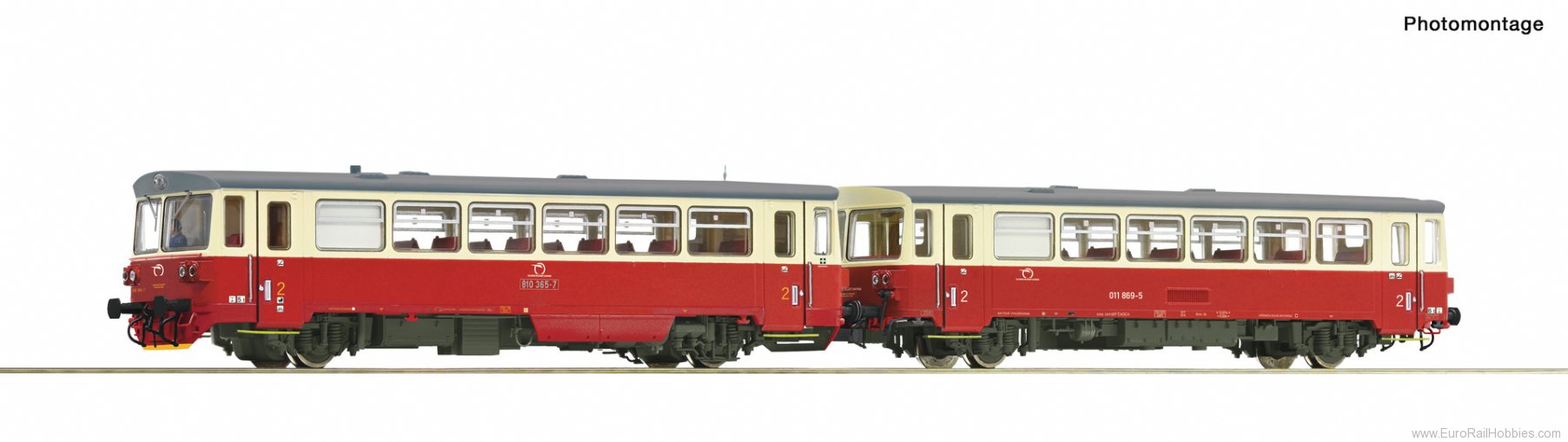 Roco 70380 Diesel railcar 810 365-7 with trailer, ZSSK (