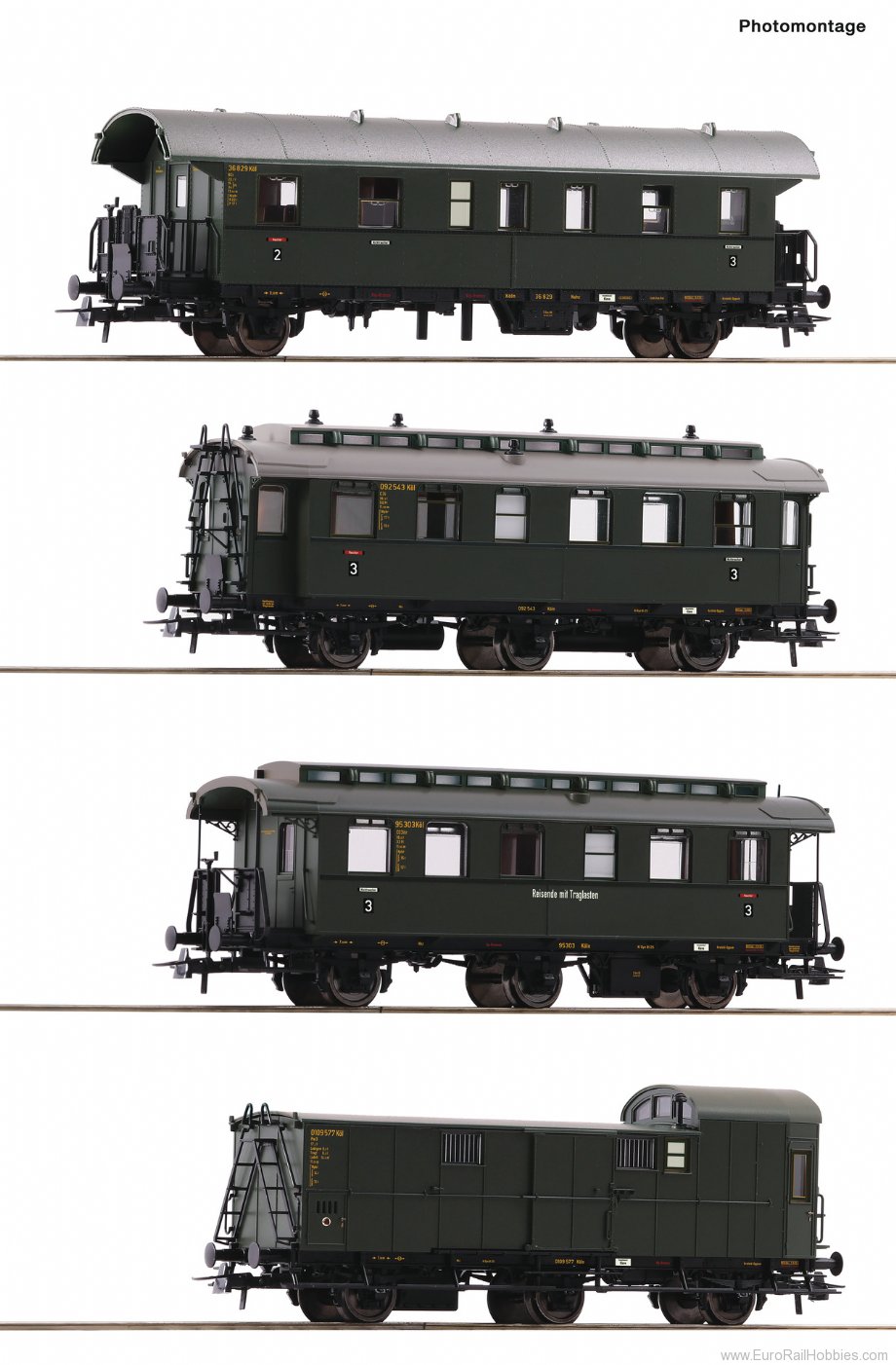 Roco 74014 4-piece set: Passenger train, DB