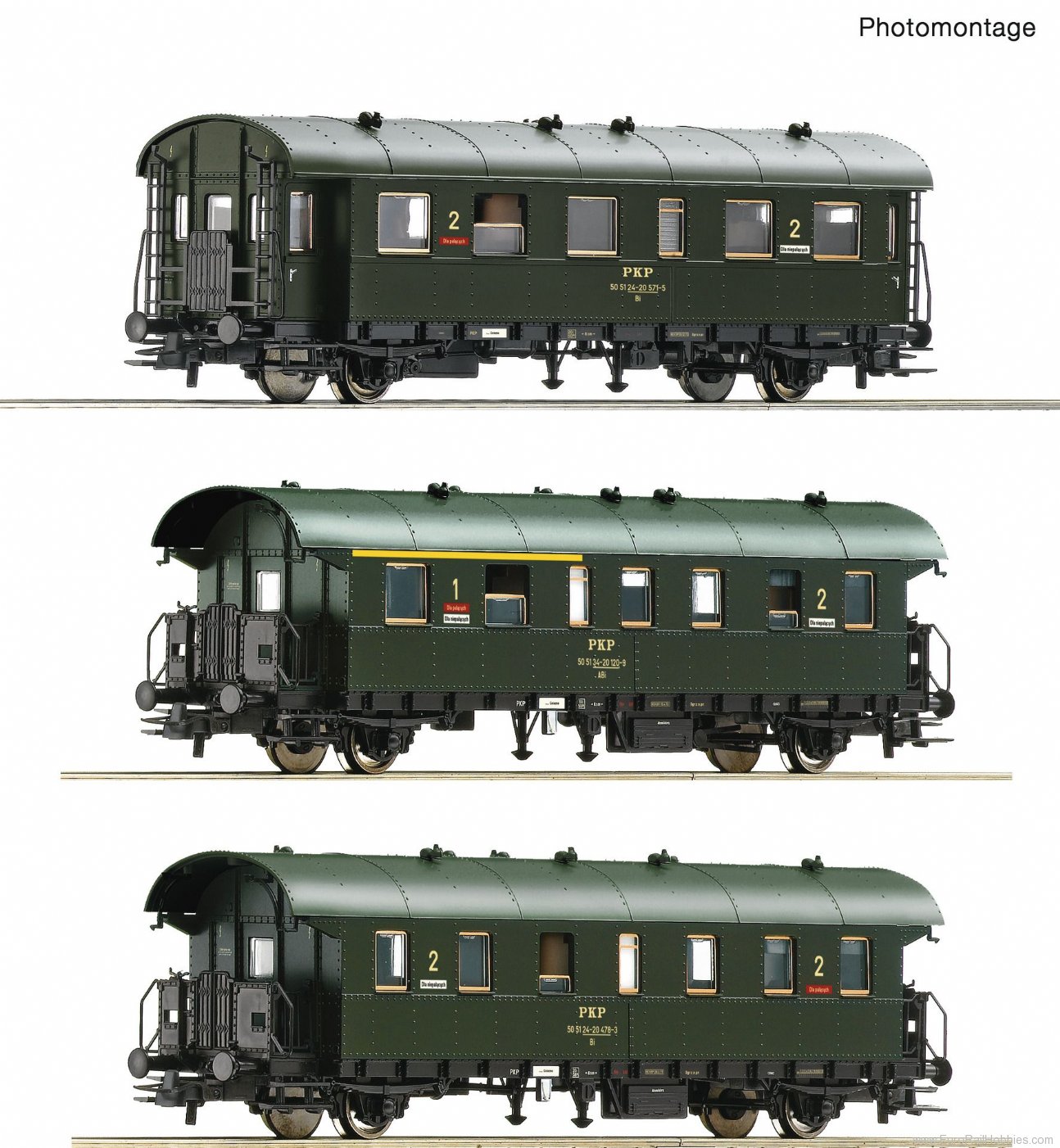 Roco 74019 3 piece set: Passenger train, PKP