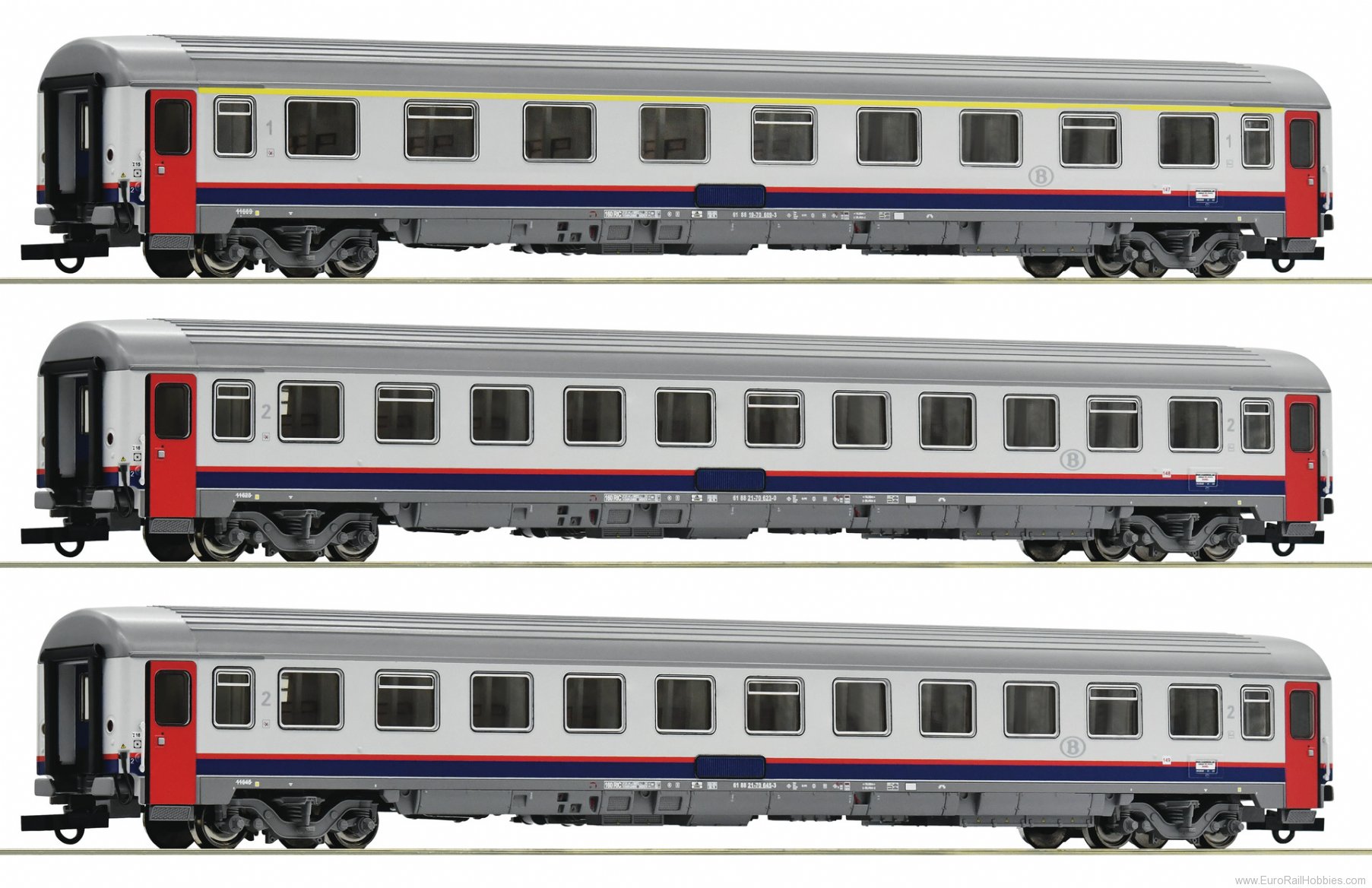 Roco 74063 3 piece set: Eurofima coaches, SNCB