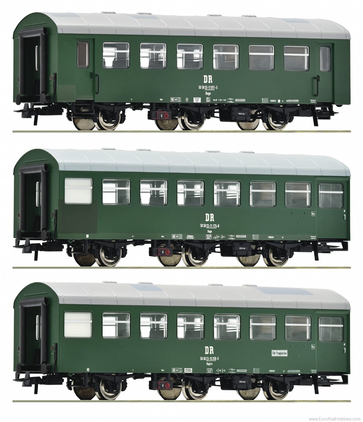 Roco 74070 3 piece set Reko wagons, DR (Set 1) 