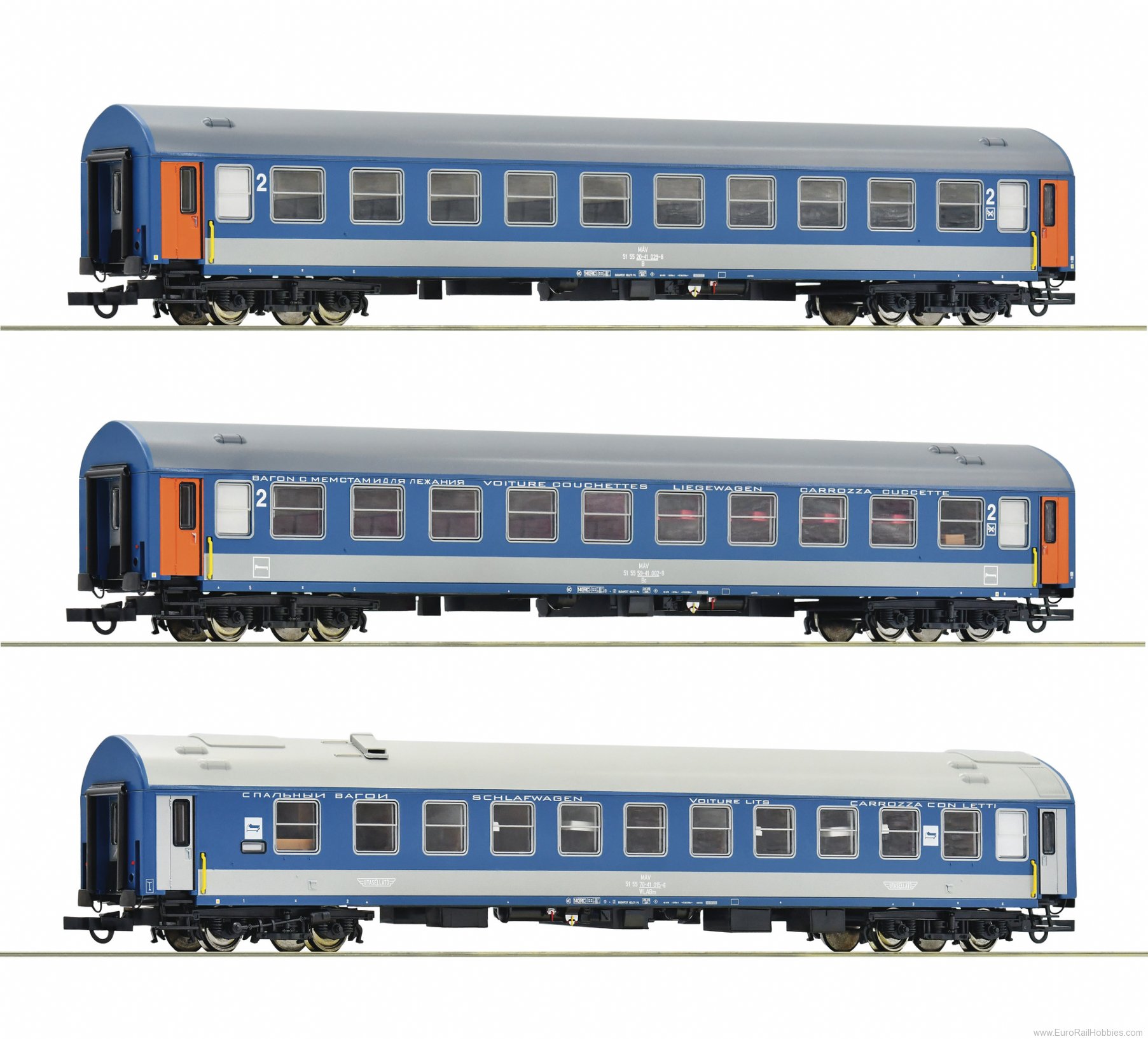 Roco 74188 MAV 3 piece set 1: Passenger coaches D 374/37