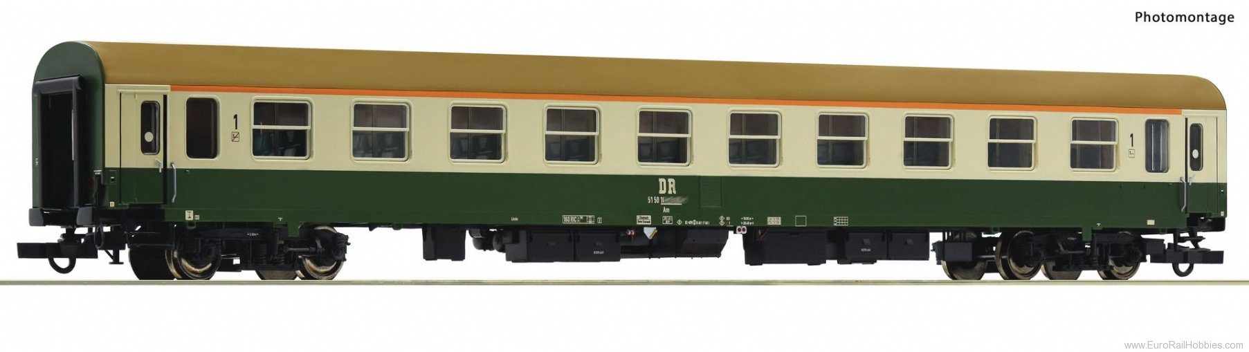 Roco 74800 1st class express train passenger coach, DR