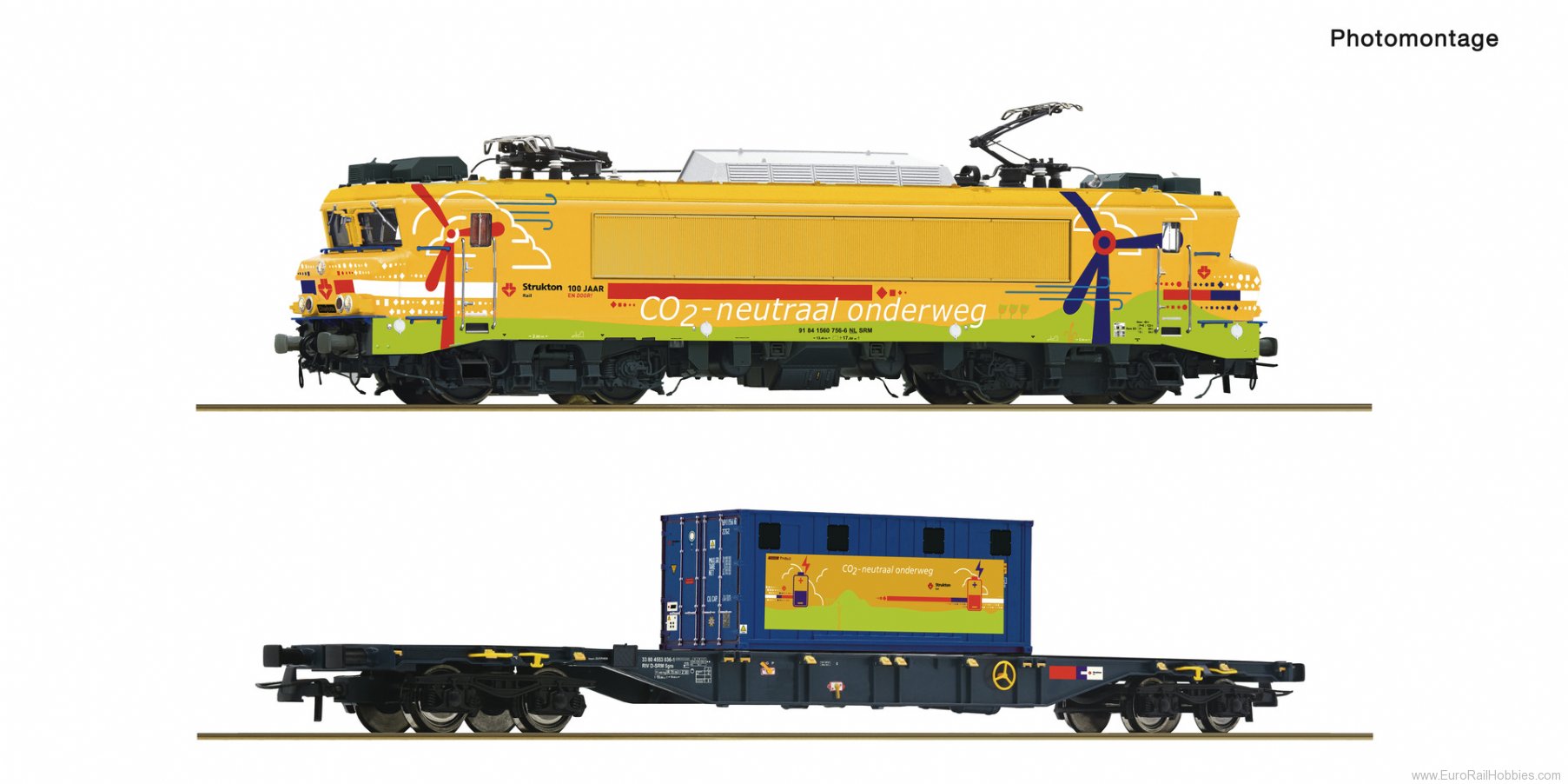 Roco 7510117 Roco 2 piece set: Electric locomotive 1756 + 