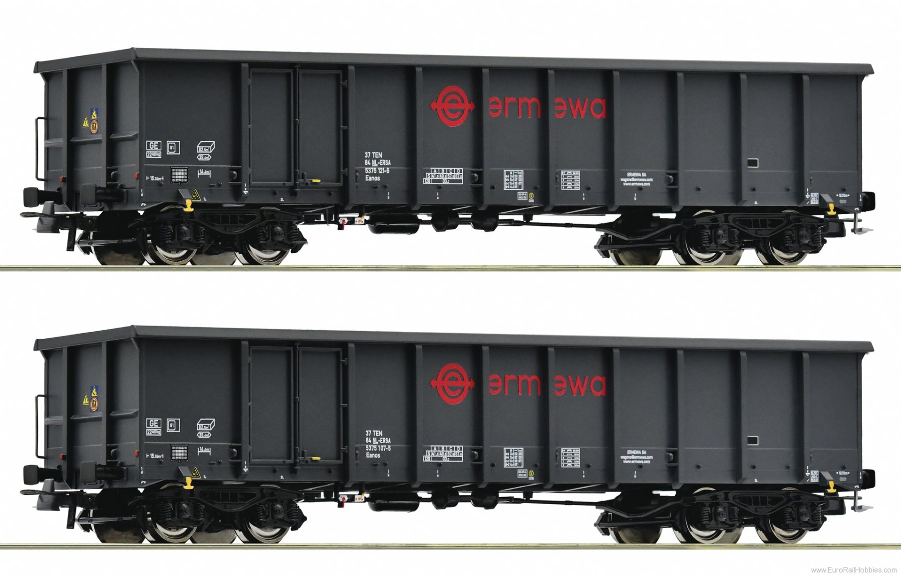 Roco 76001 2-piece set: Open freight wagon, Ermewa